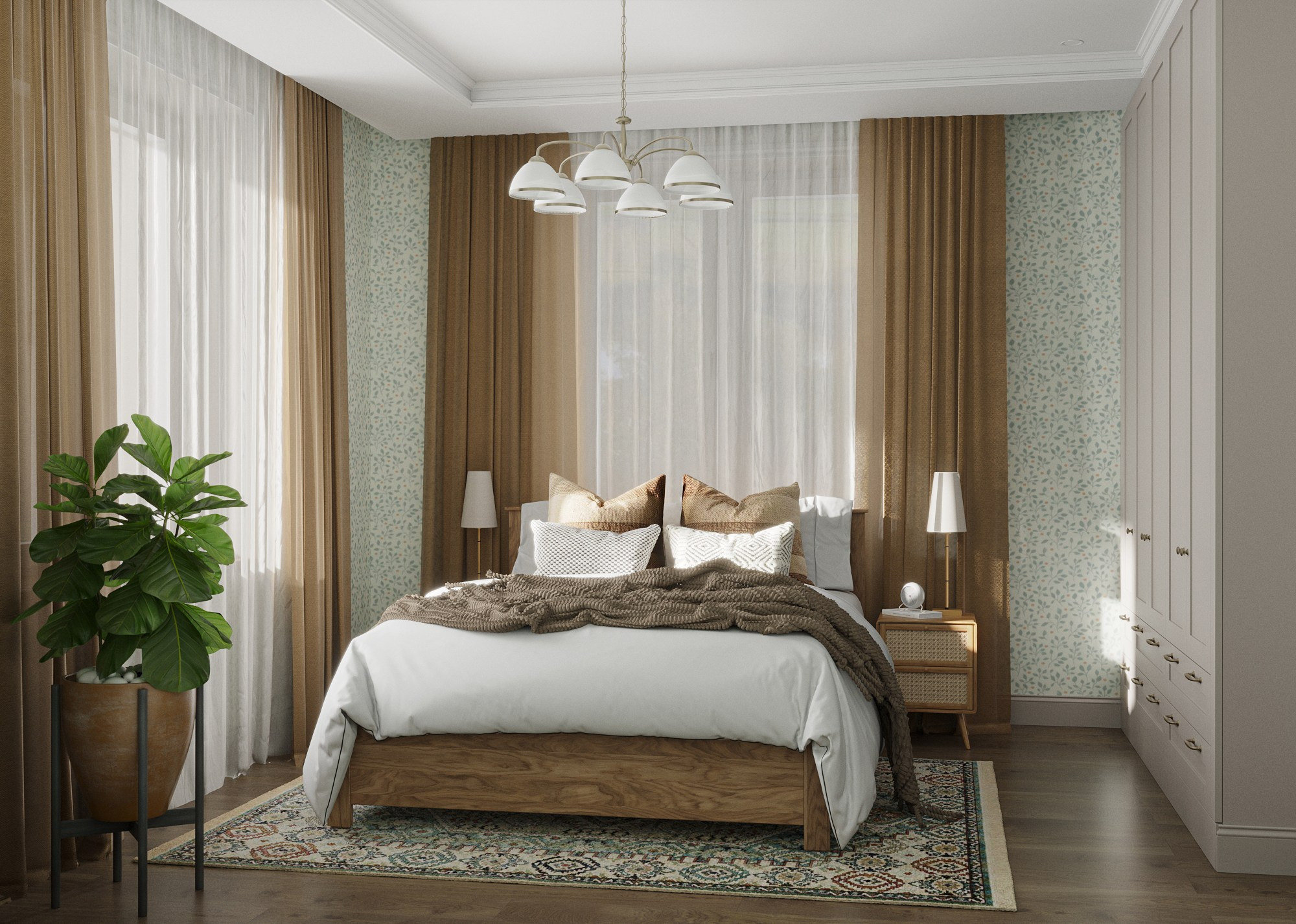 Визуализация интерьера дома в деревне Калки. 3d визуализатор marybond3d