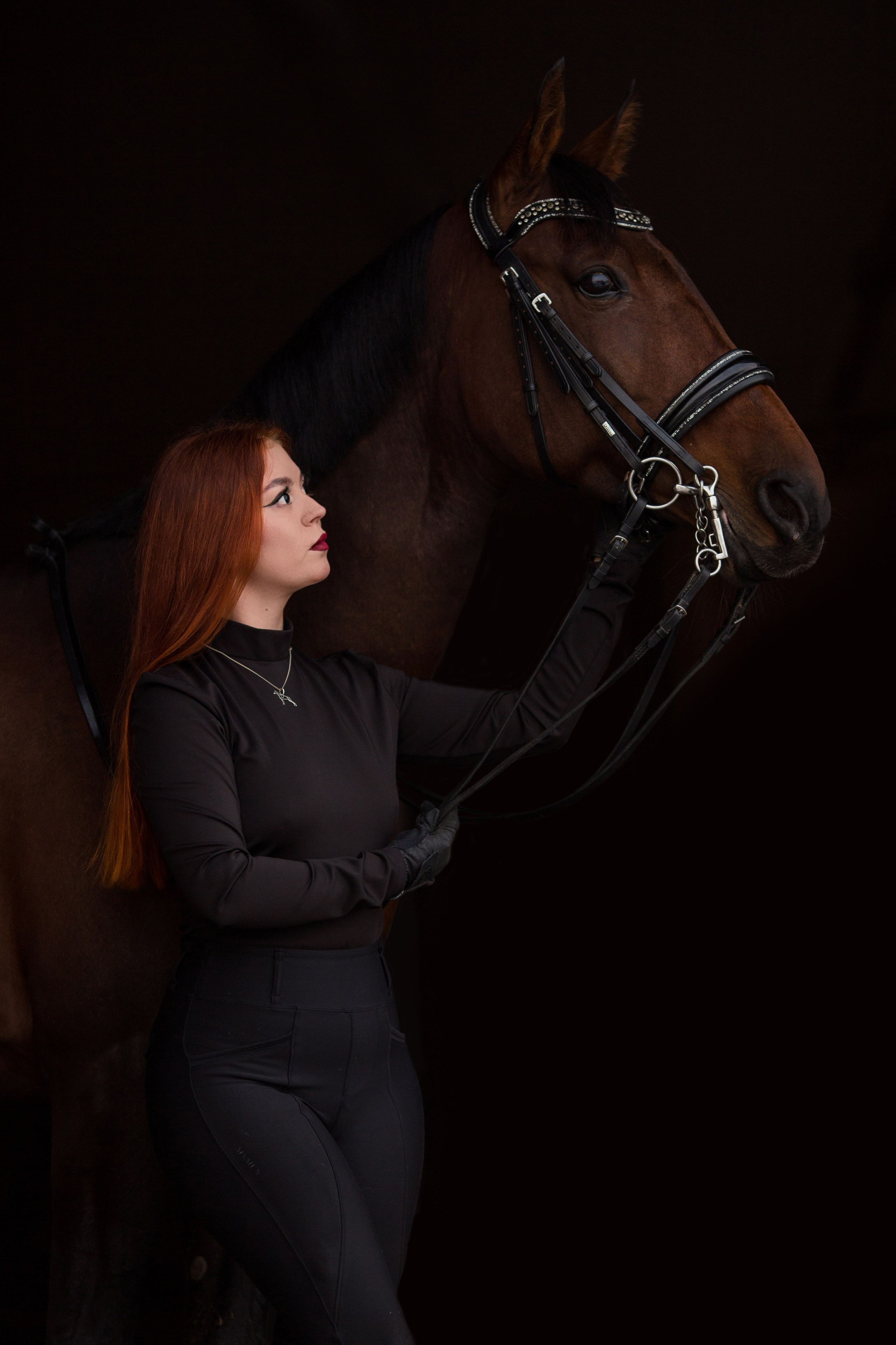 Фотосессия с лошадью в конюшне