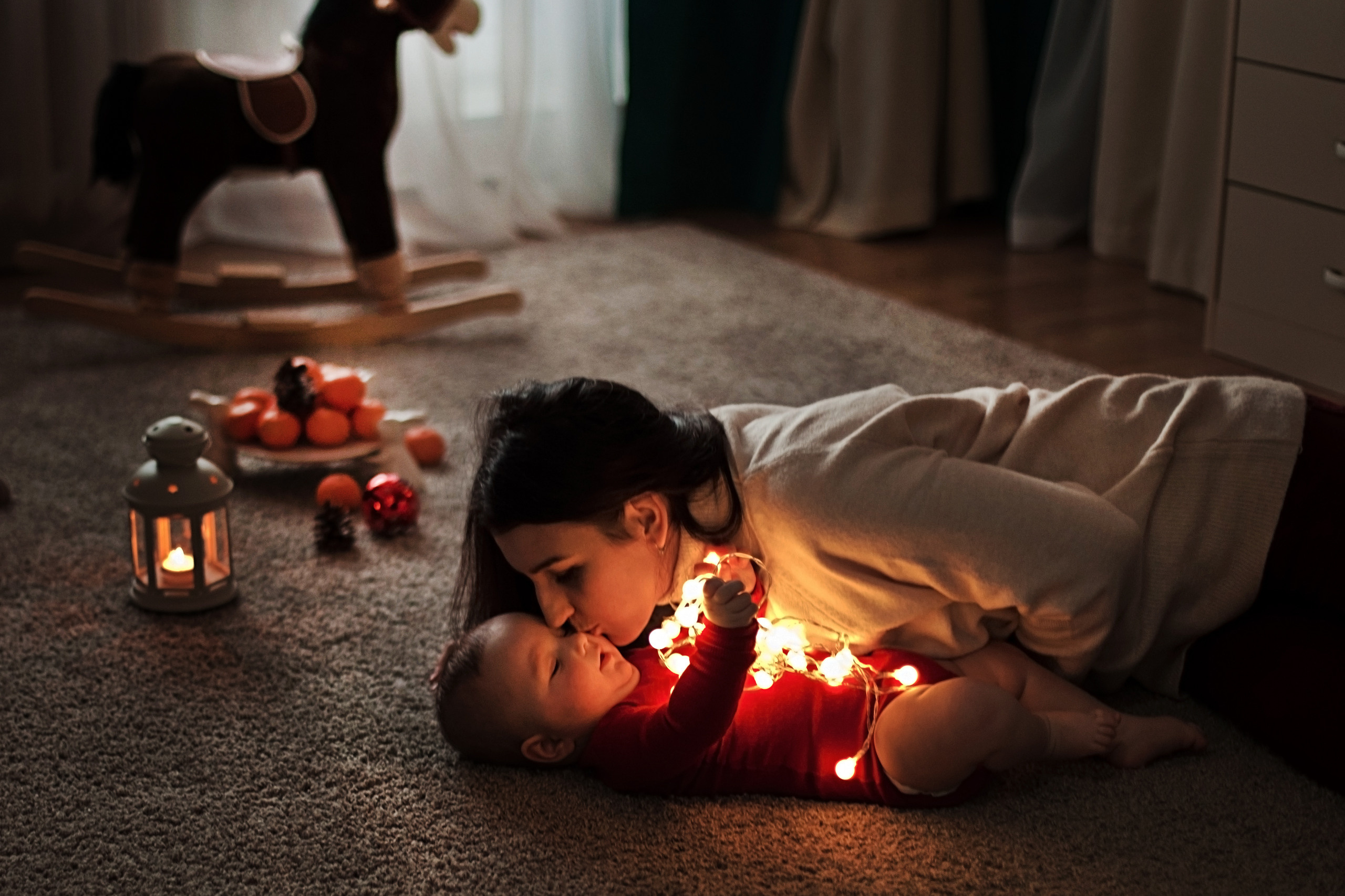 Наталья, домашняя рождественская съемка на пол годика. Фотограф Наталья Яковлева, Санкт-Петербург. Семьи, ньюборн, крещения