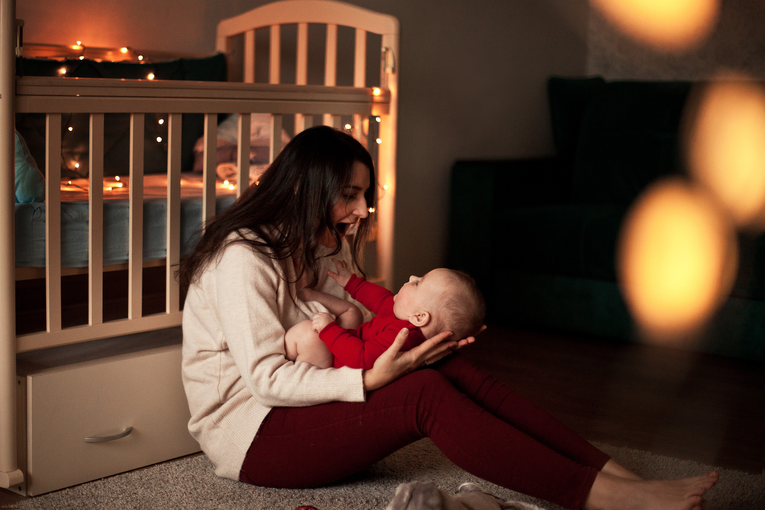 Наталья, домашняя рождественская съемка на пол годика. Фотограф Наталья Яковлева, Санкт-Петербург. Семьи, ньюборн, крещения