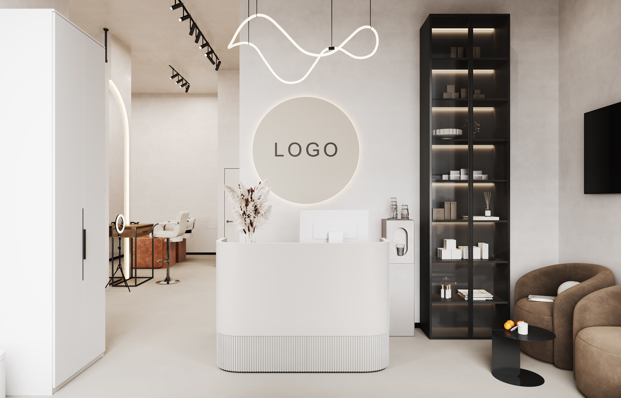 Beauty Salon Tatcher. Дизайн интерьера | 3D визуализация | Миланская Марина