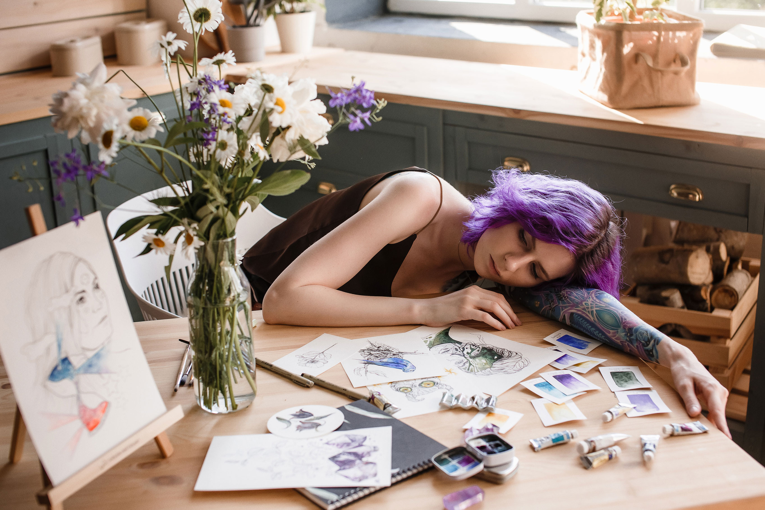 Художница Анастасия Олей @dooroley_art. Портретный и свадебный фотограф в Воронеже Елена Михайлова