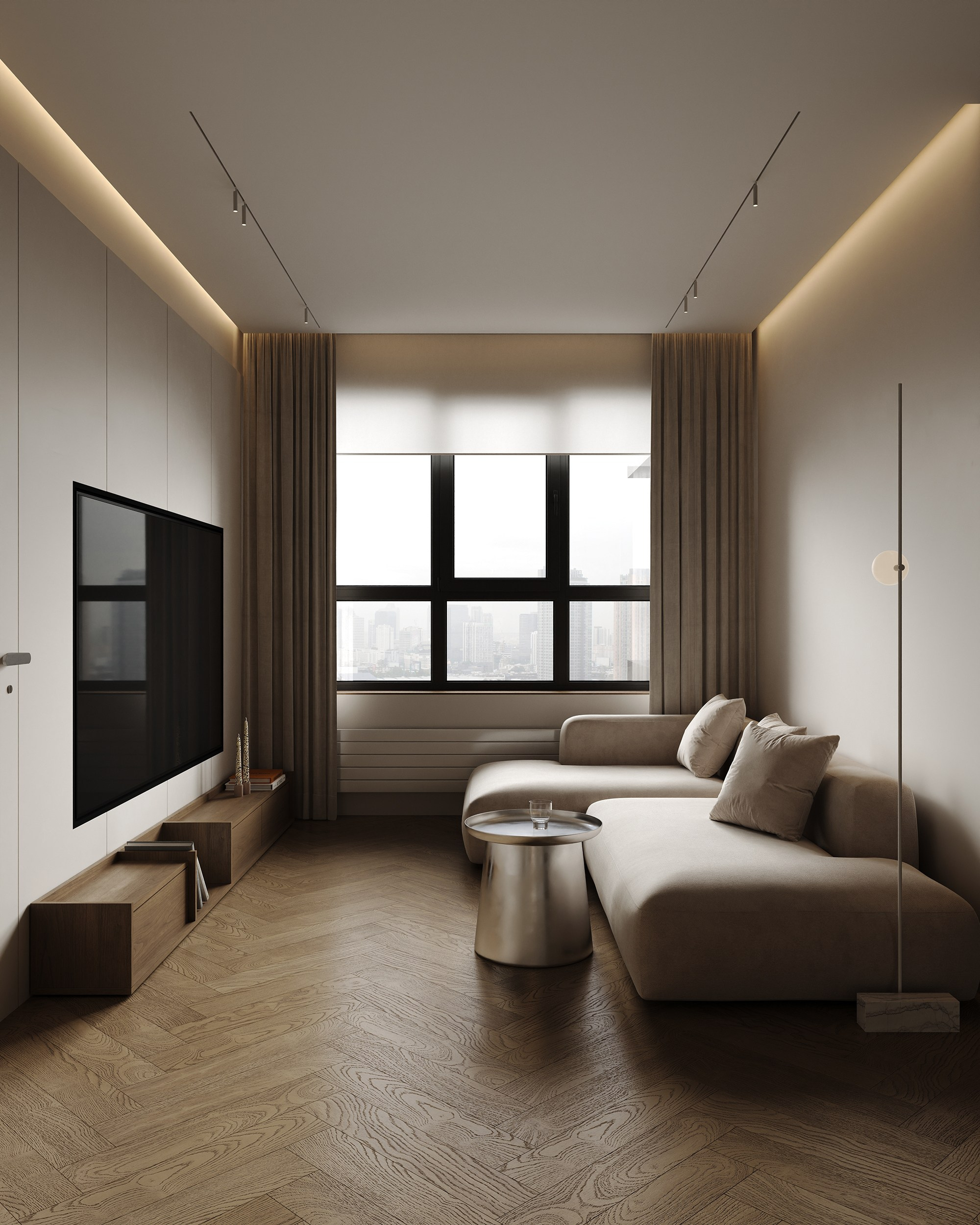 Кухня-гостиная ЖК «Парк столиц». 3D визуализация интерьера Надежда Соколова