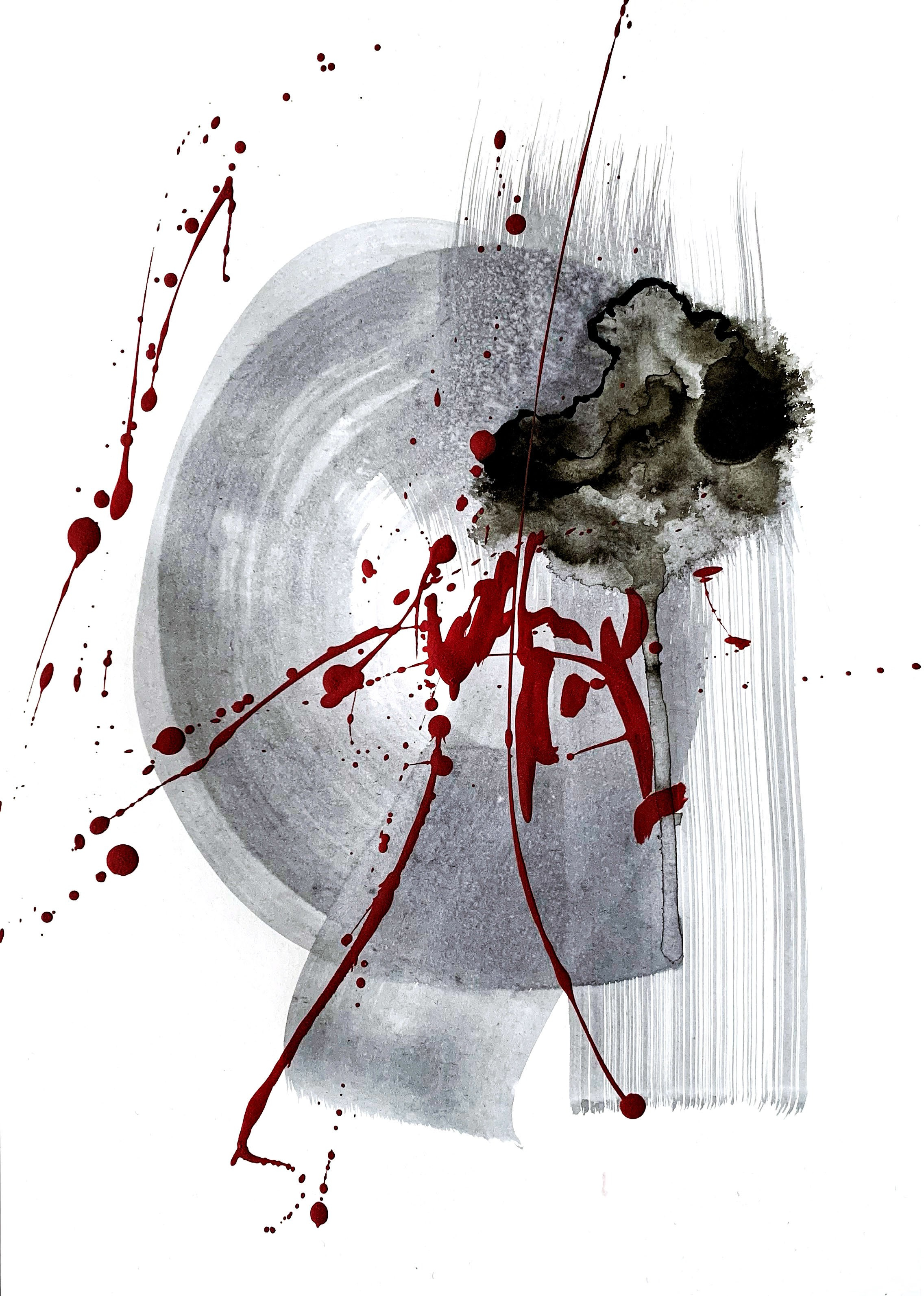 Истина. Тушь, акрил, бумага, оформлена в паспарту 29х42 см. 2022 год. 10 000 руб