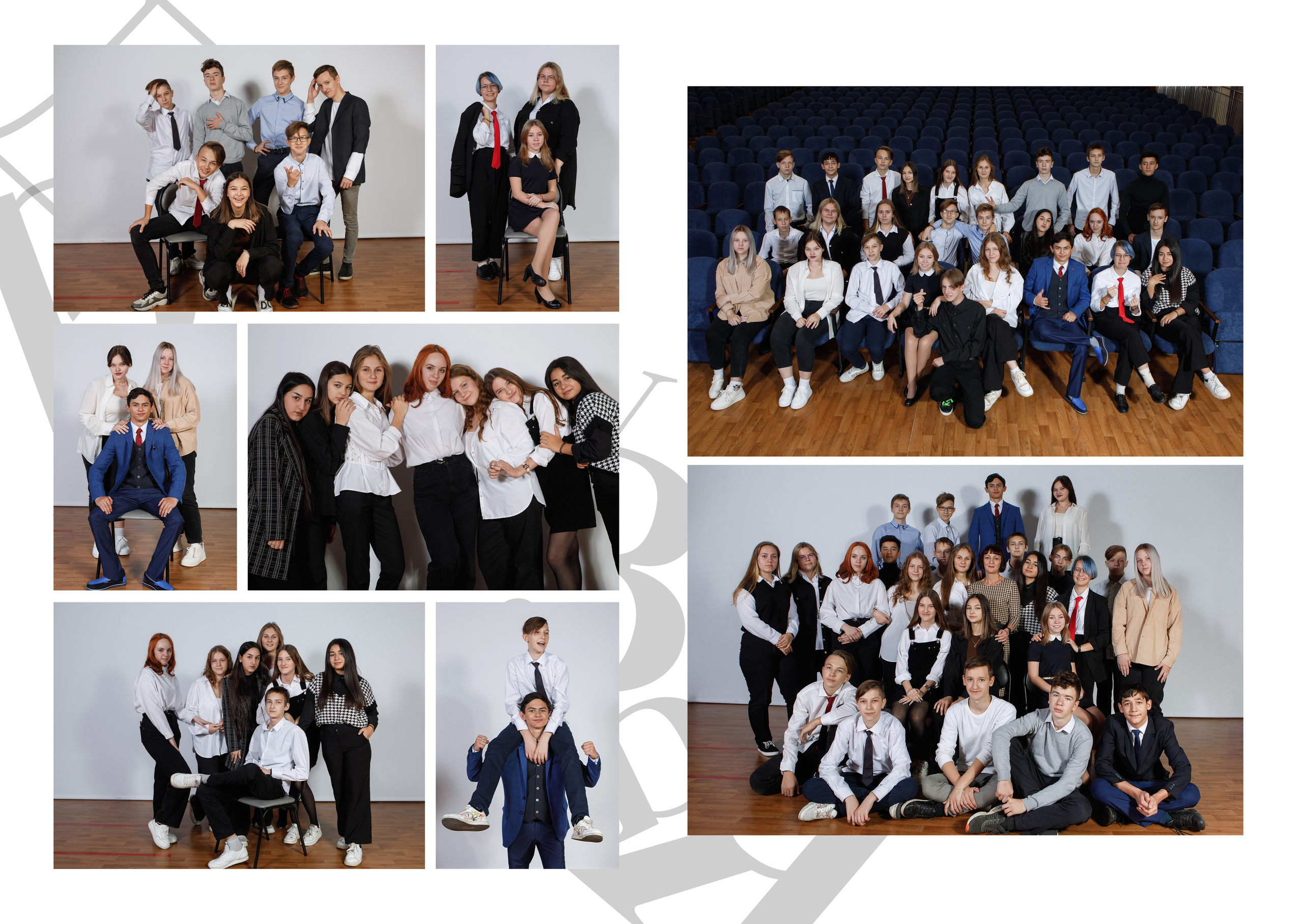 Общее фото в школе. Фотомастерская Воробьевых