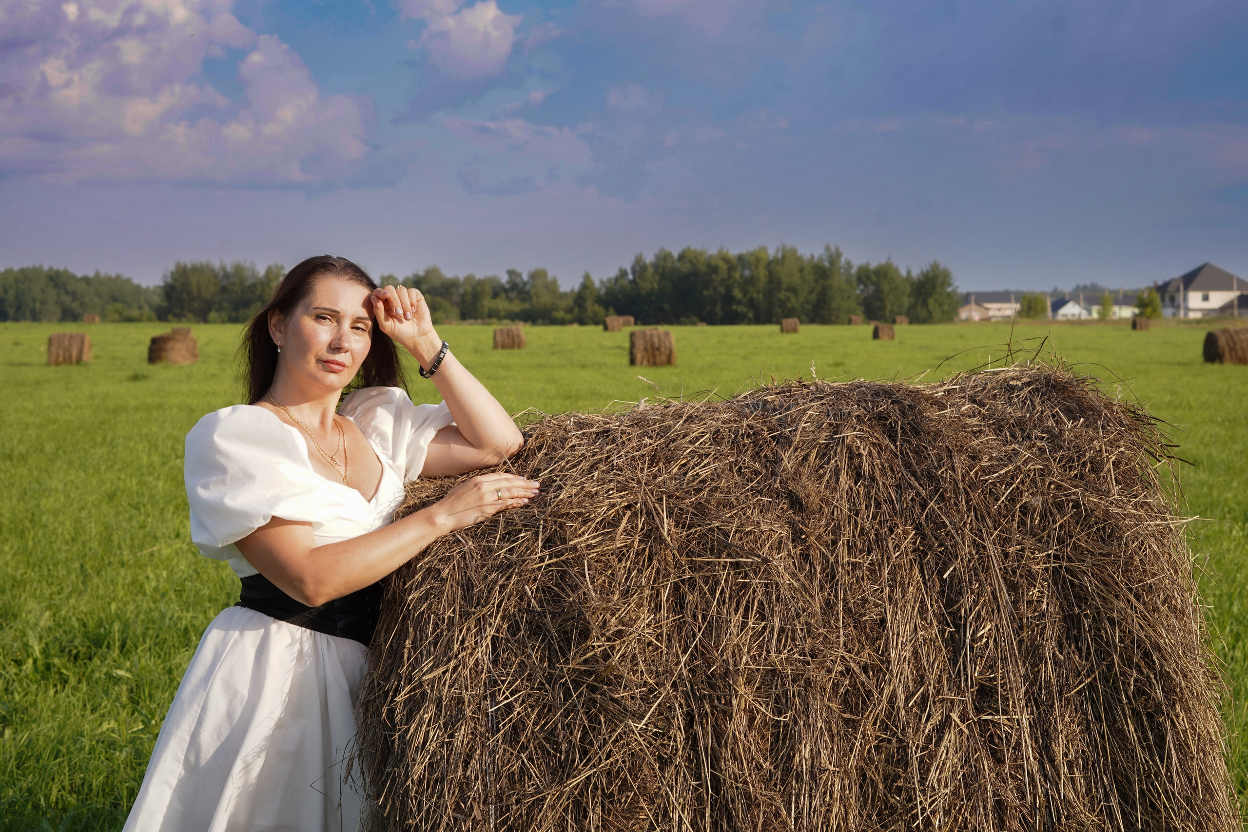 Фотосессия в поле-стоги сена. Главная