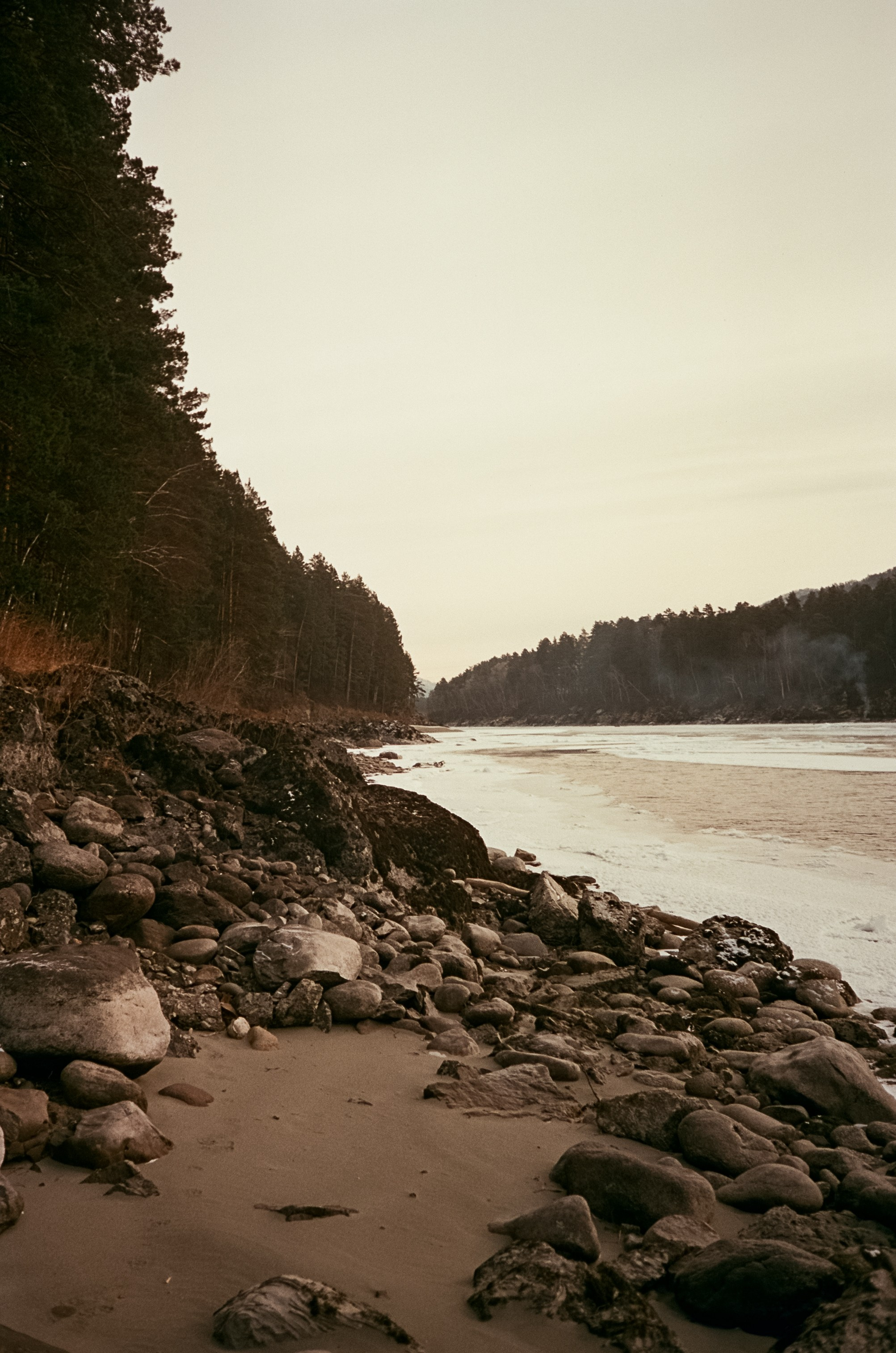 Кызыл-Таш и Семинская поляна. Катунь, пляж, мостки и сосны. Фотограф-документалист Мария Осокина