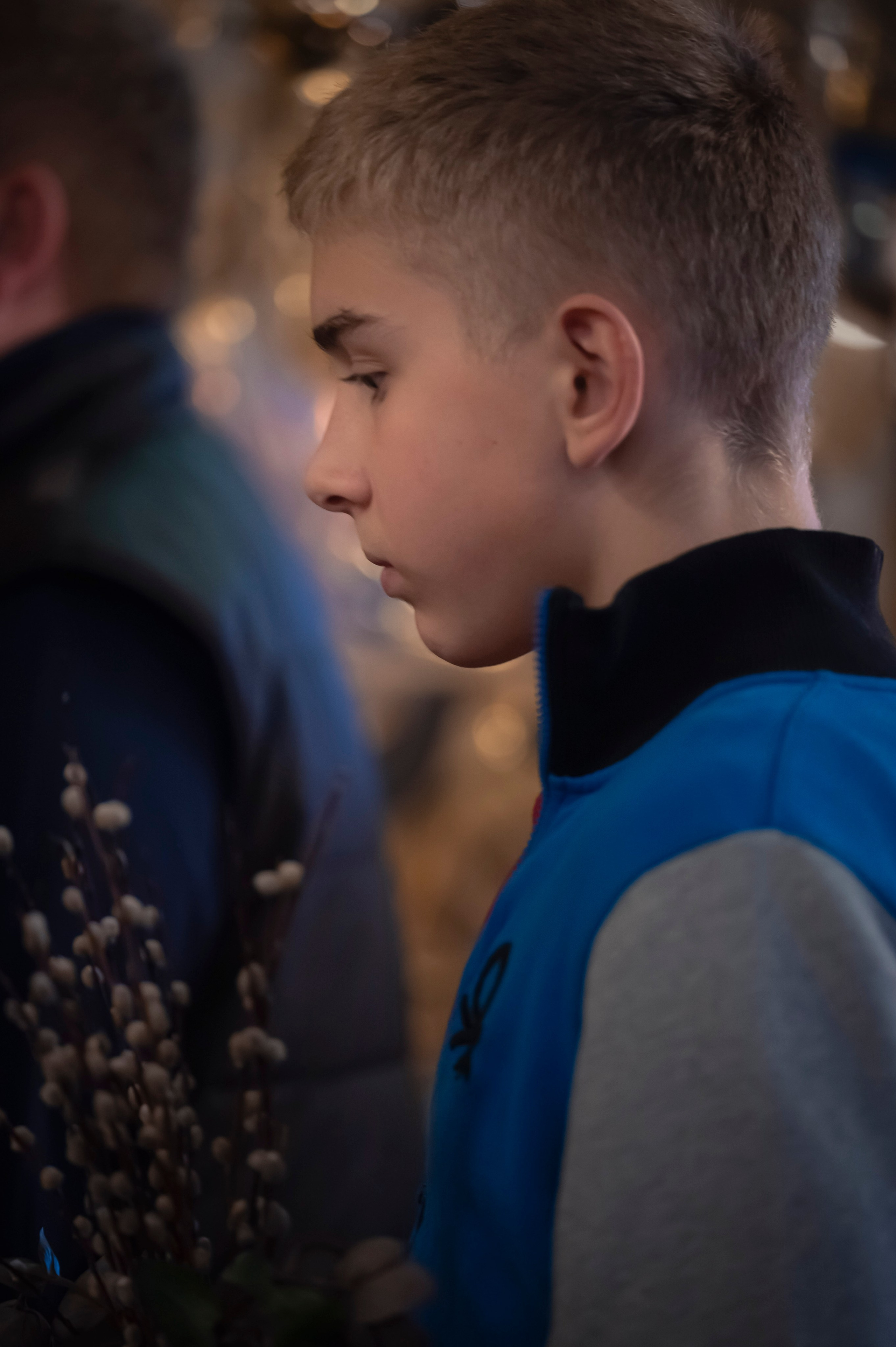 Богородский Храм. Всенощное бдение. Освящение верб. Антон и Татьяна Денисенко — В храме