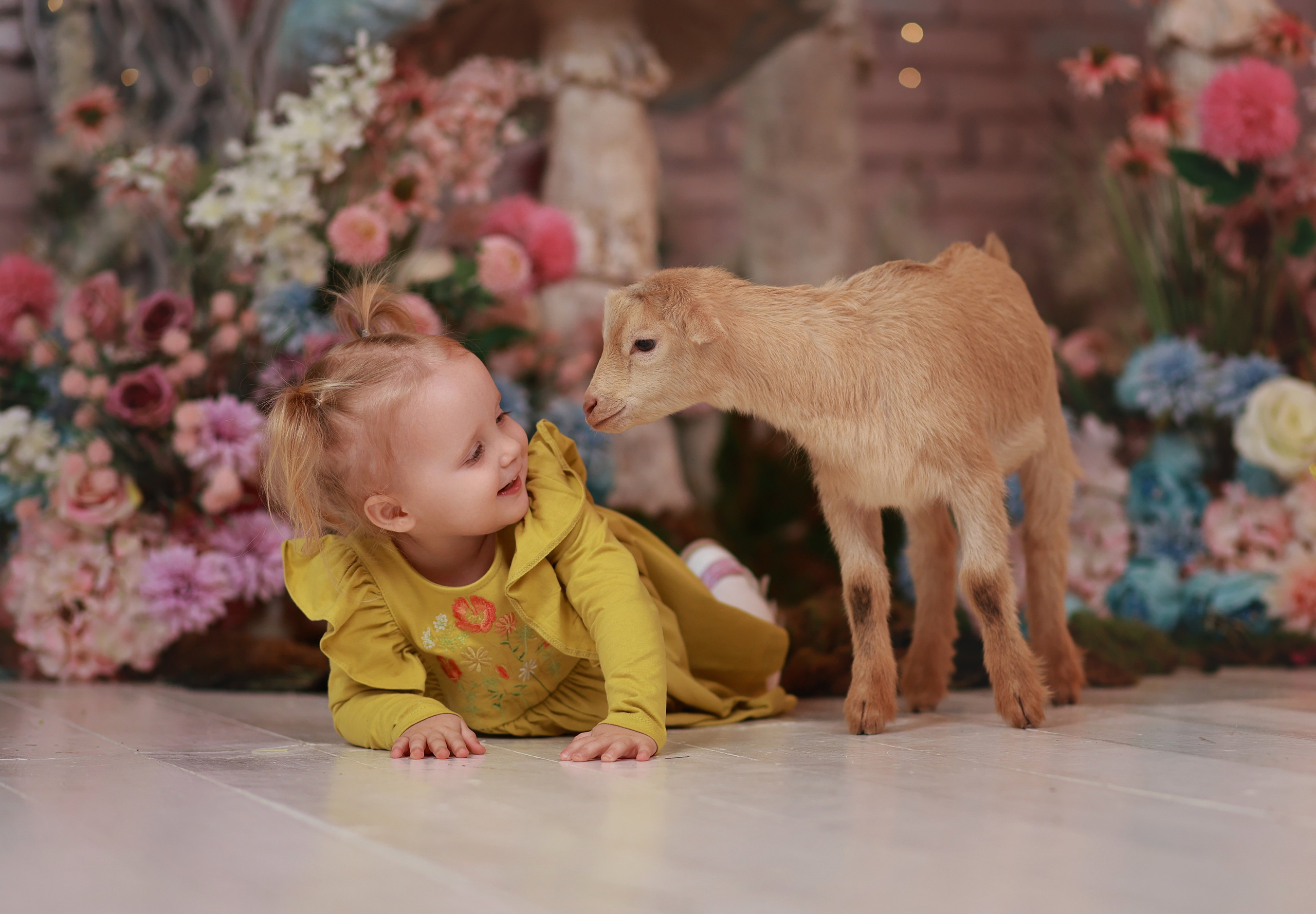 Фотопроект с козочкой и кроликами. Детский семейный фотограф Краснодар