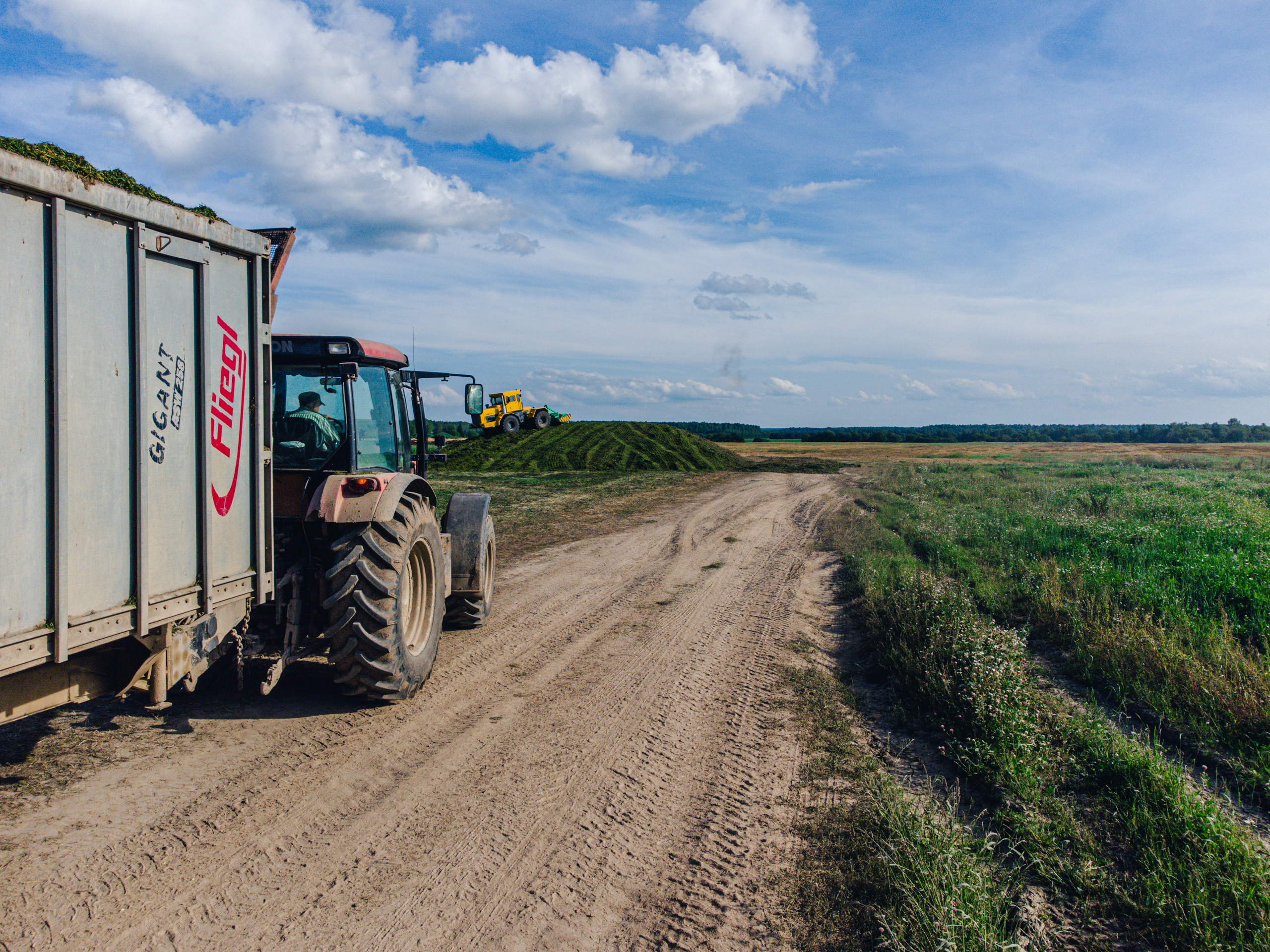 силосование при помощи тракторов