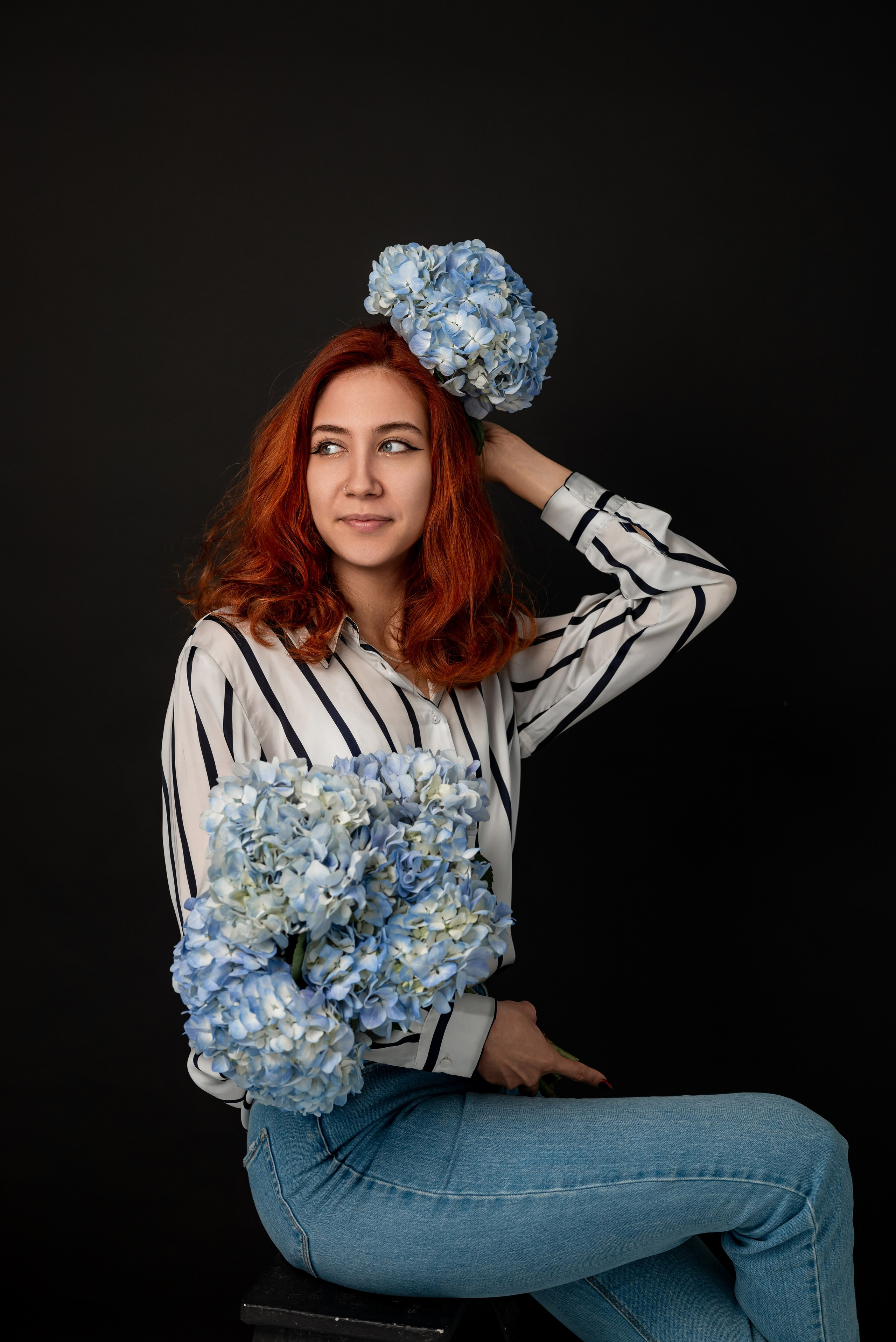 Фотопроект с голубыми гортензиями. Фотограф в городе Салават