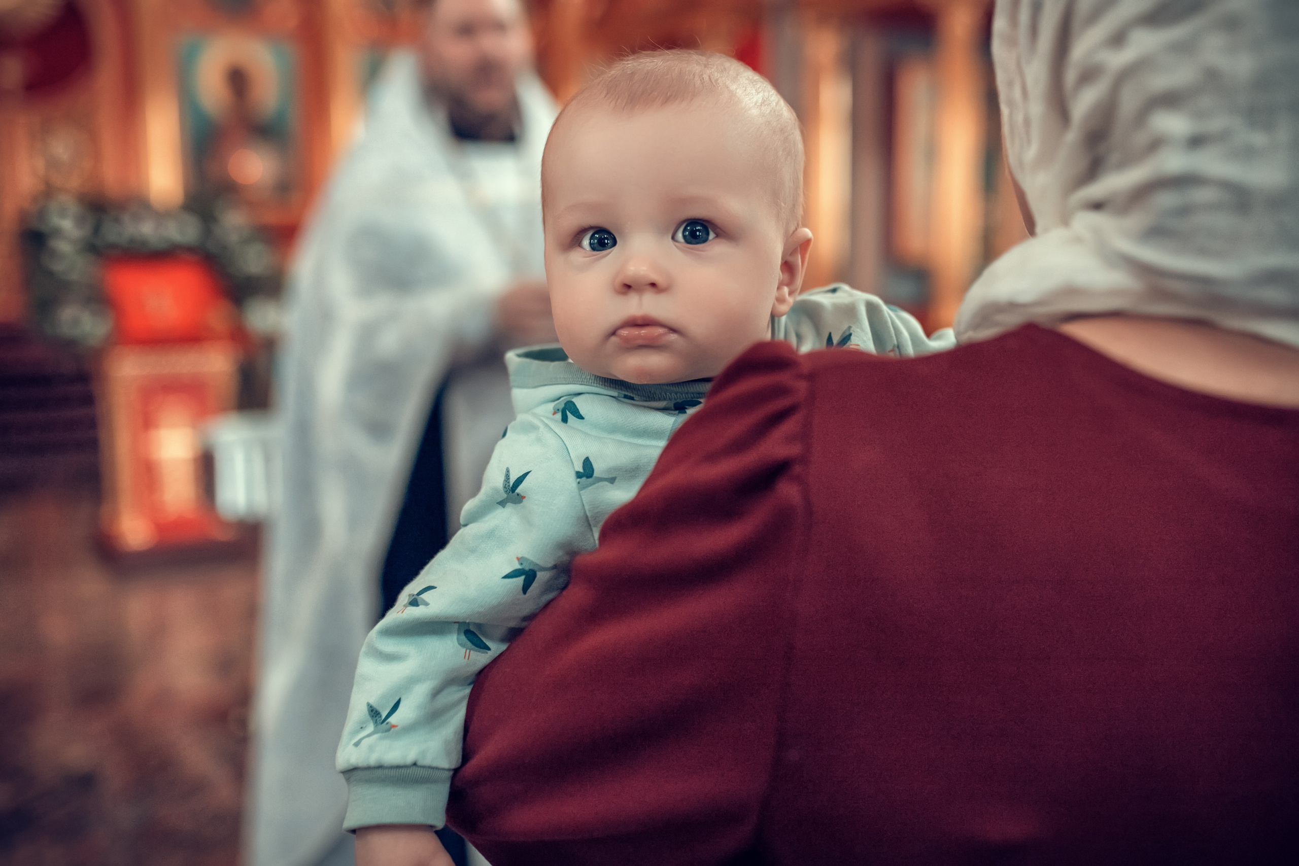 Крещение Ивана в храме Георгия Всеволодовича. Екатерина Крапивина фотограф церковных Таинств в Нижний Новгороде
