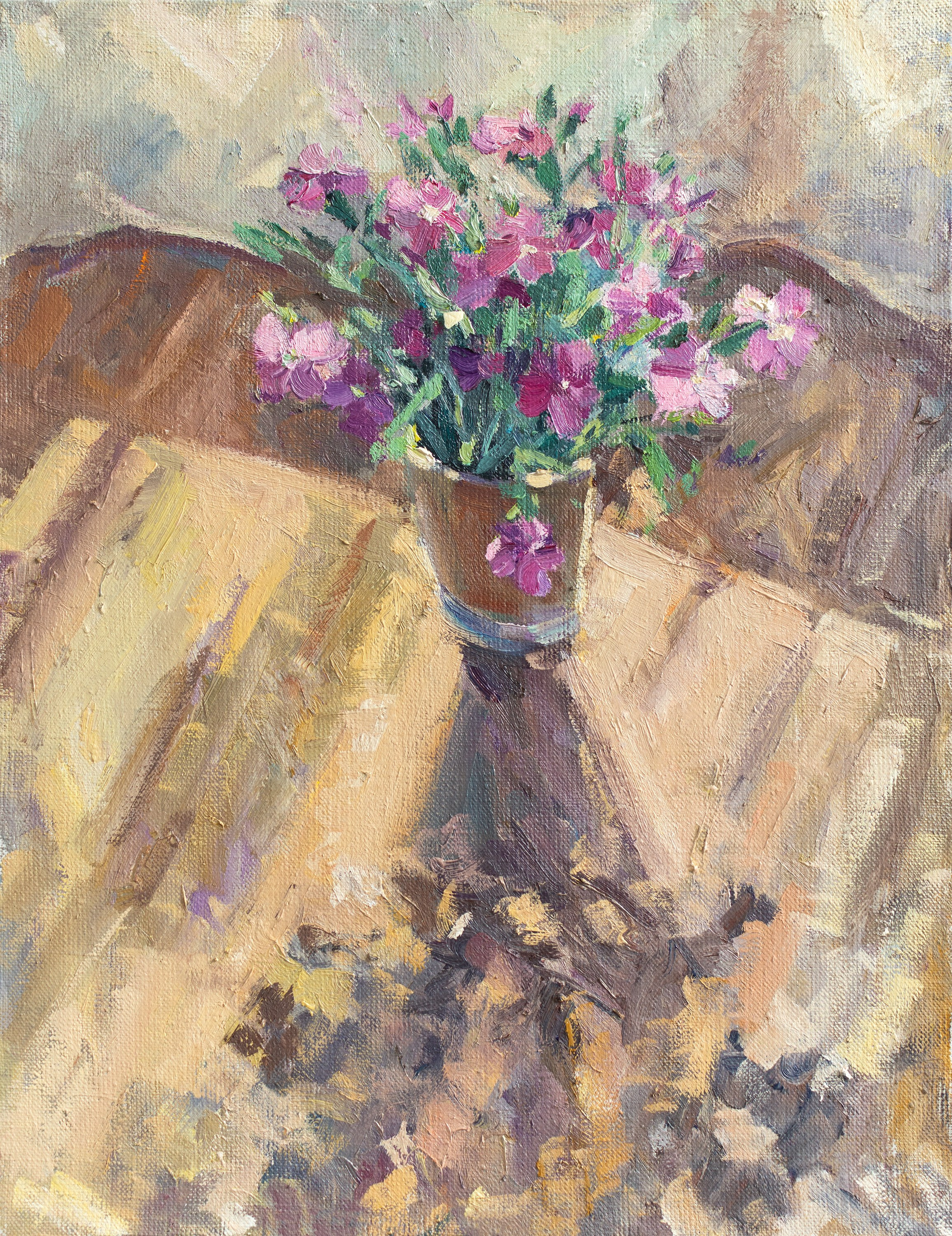 "Букетик полевых гвоздик" холст, масло 40х30см, 2024