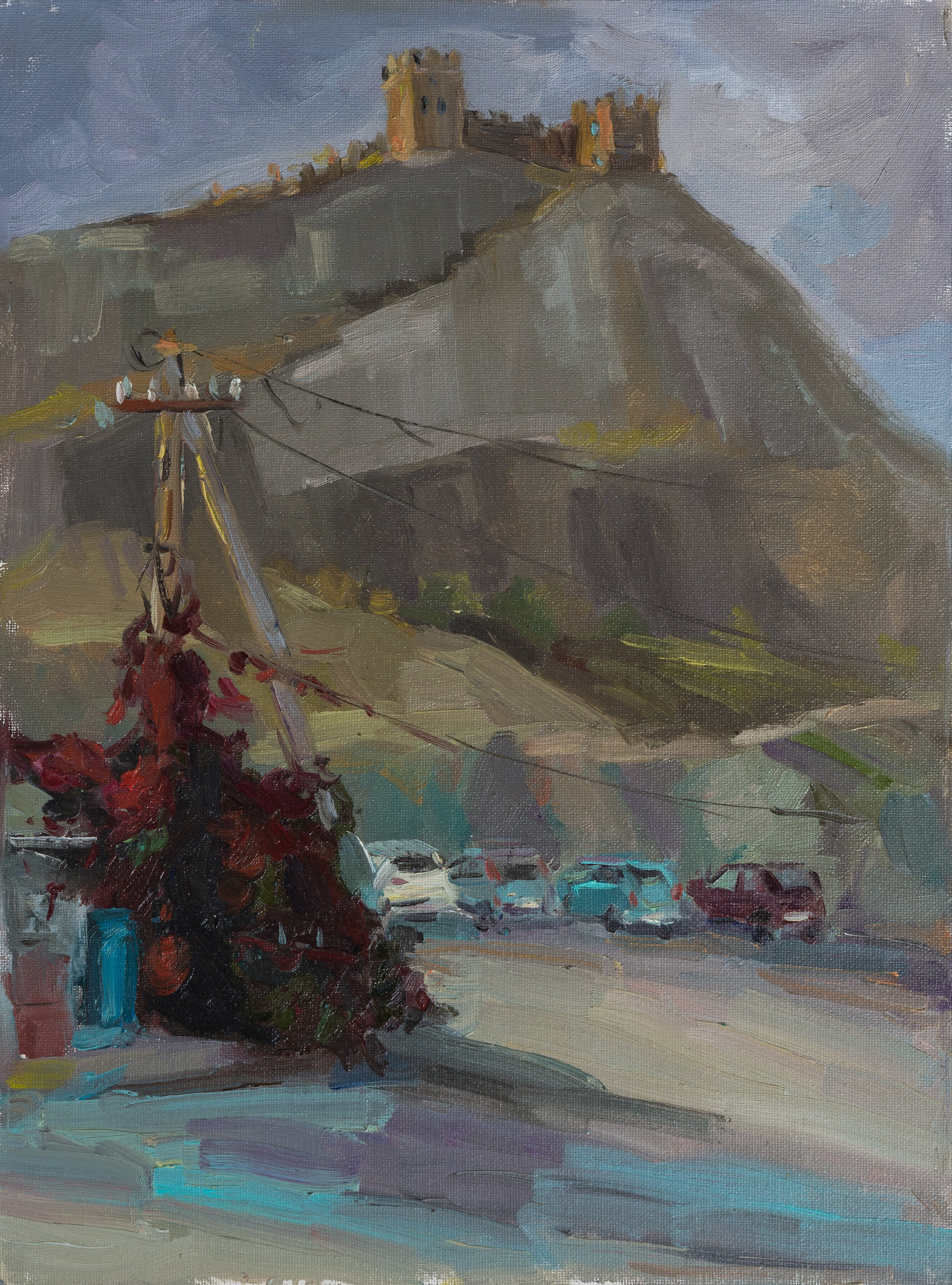 "Этюд.Судак. У крепости" холст на картоне, масло 40х30см, 2022г
