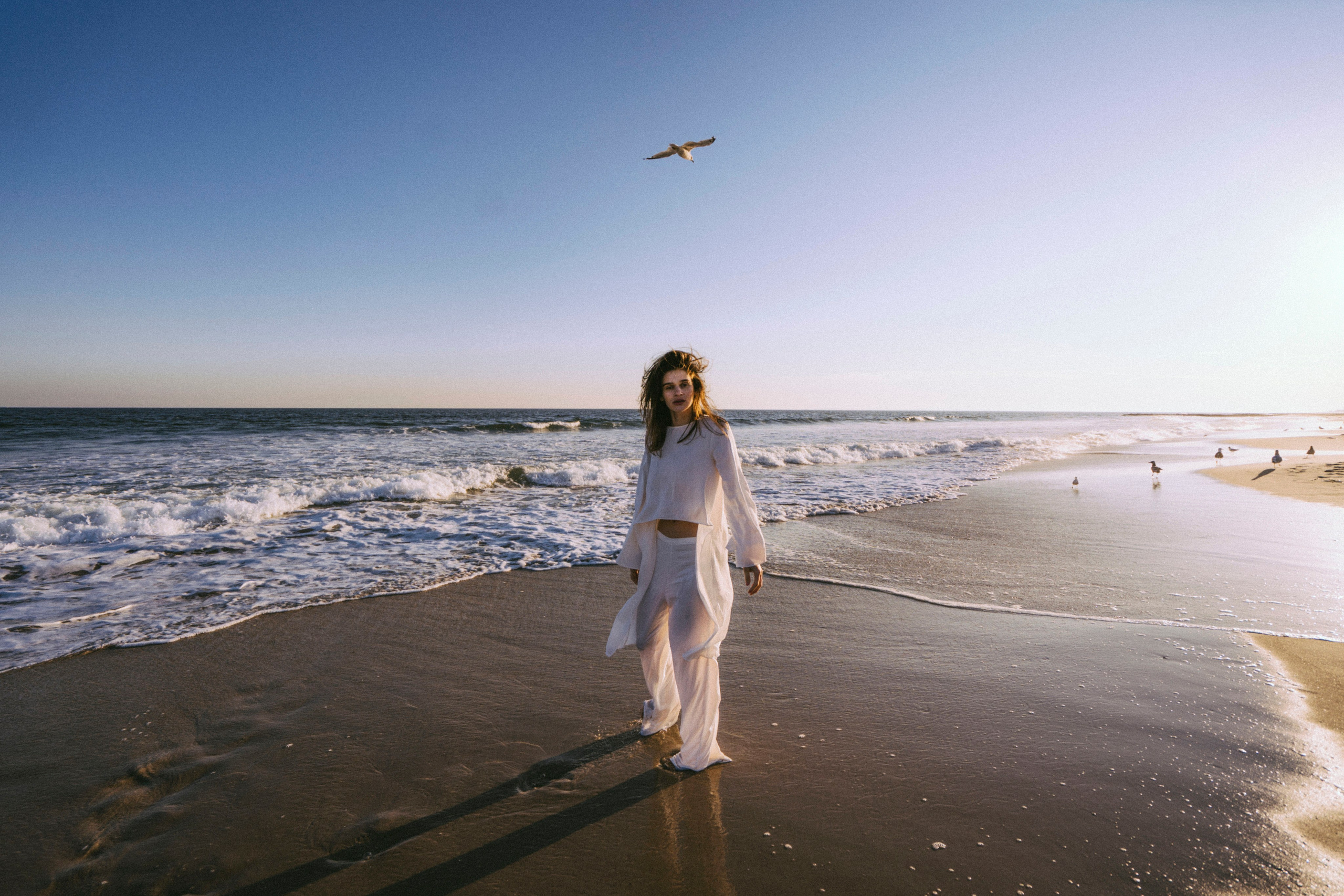 On a beach in New York. New York photographer RINAT SHAHMETOV in New York city