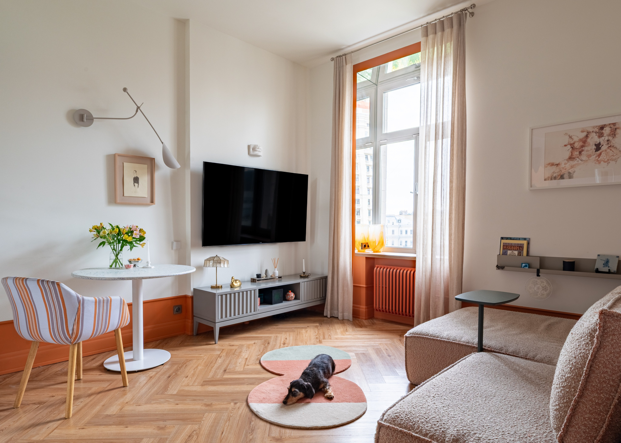 Интерьер гостиной квартиры «Орликов», фотограф Артур Попов, Москва.