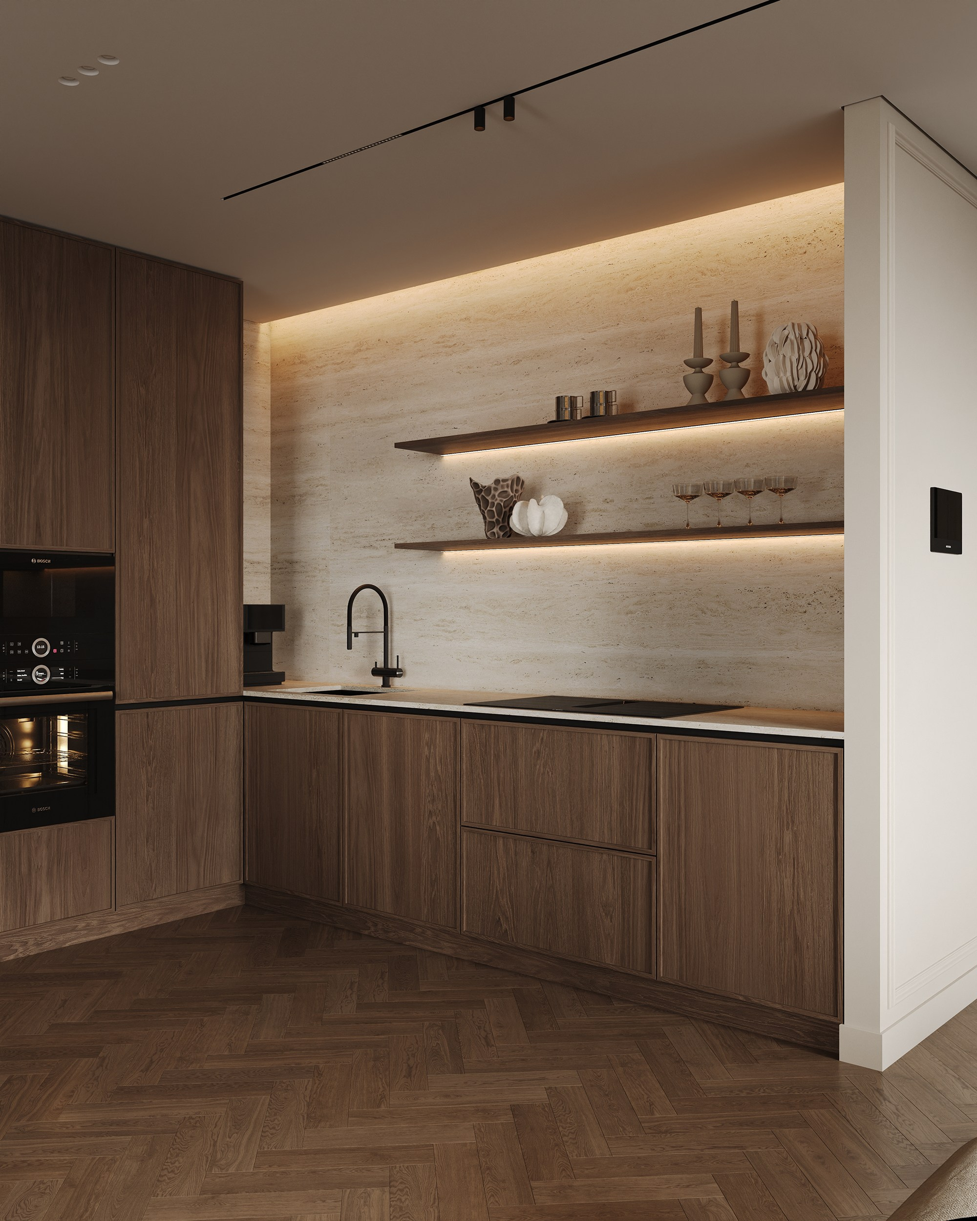 Кухня-гостиная «Одинарка». 3D визуализация интерьера Надежда Соколова