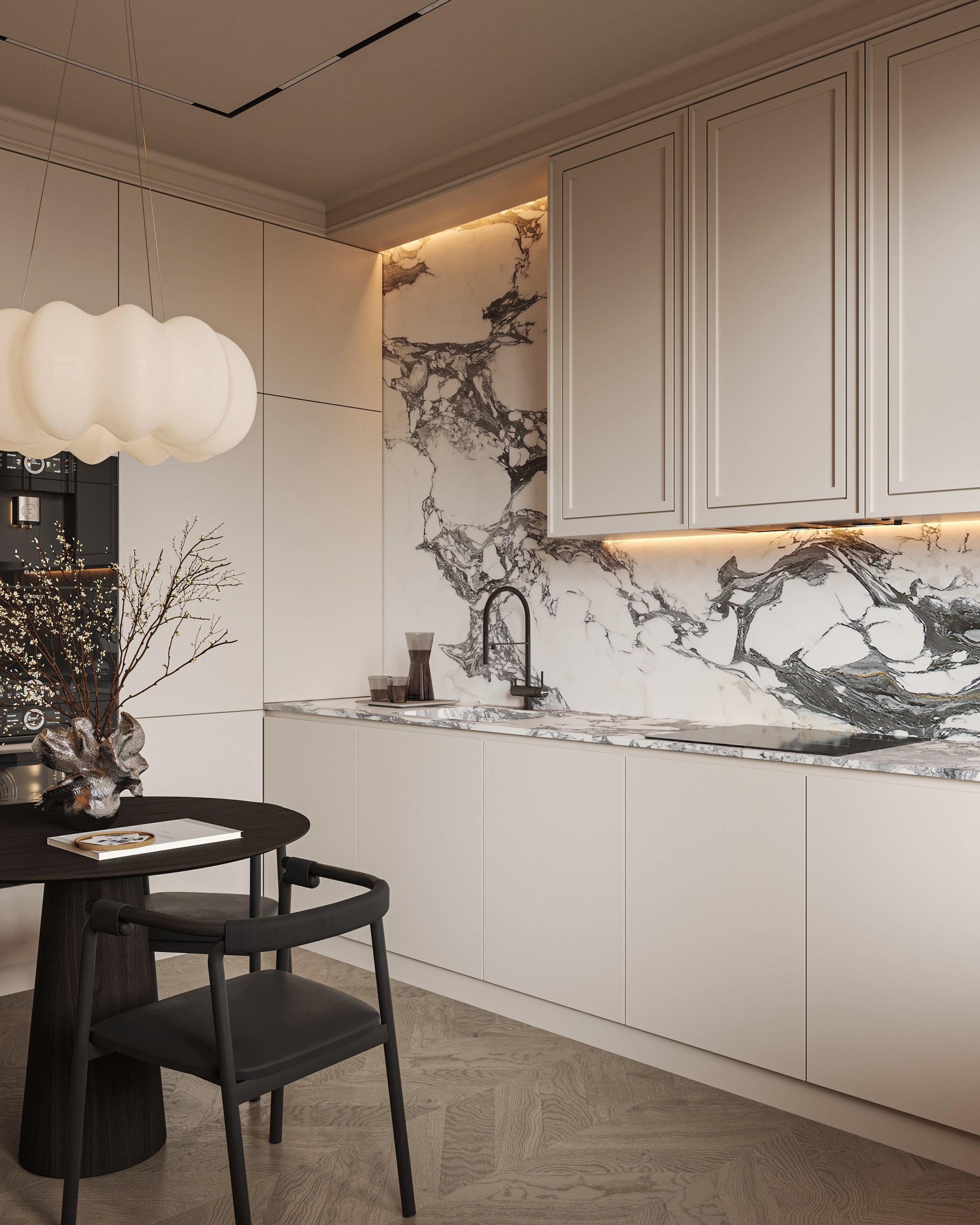 Кухня-гостиная ЖК «Континенталь». 3D визуализация интерьера Надежда Соколова