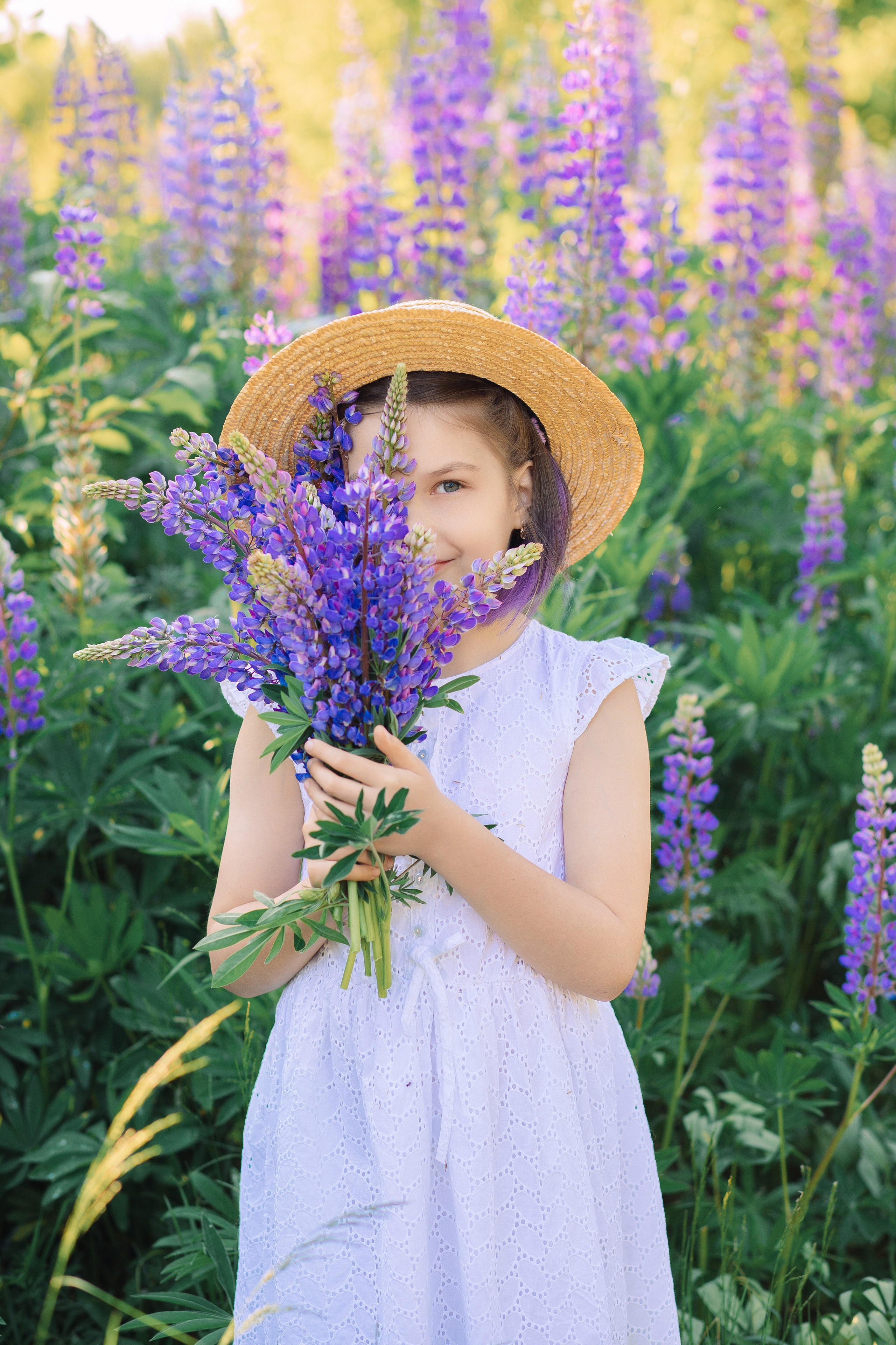 Фотосессия мамы и дочки в люпинах. Фотограф в Санкт-Петербурге, Анна Скворцова