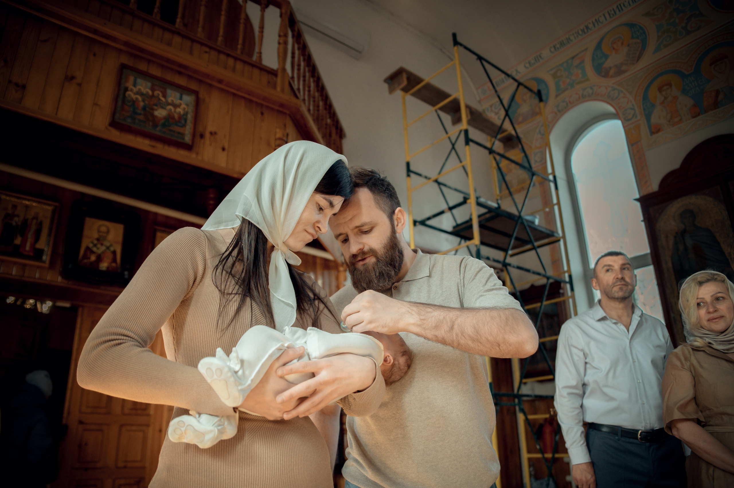 Таинство Крещения Александра. Храм Николая Чудотворца г. Краснослободск. Церковный, семейный и репортажный фотограф Волгоград, Волжский