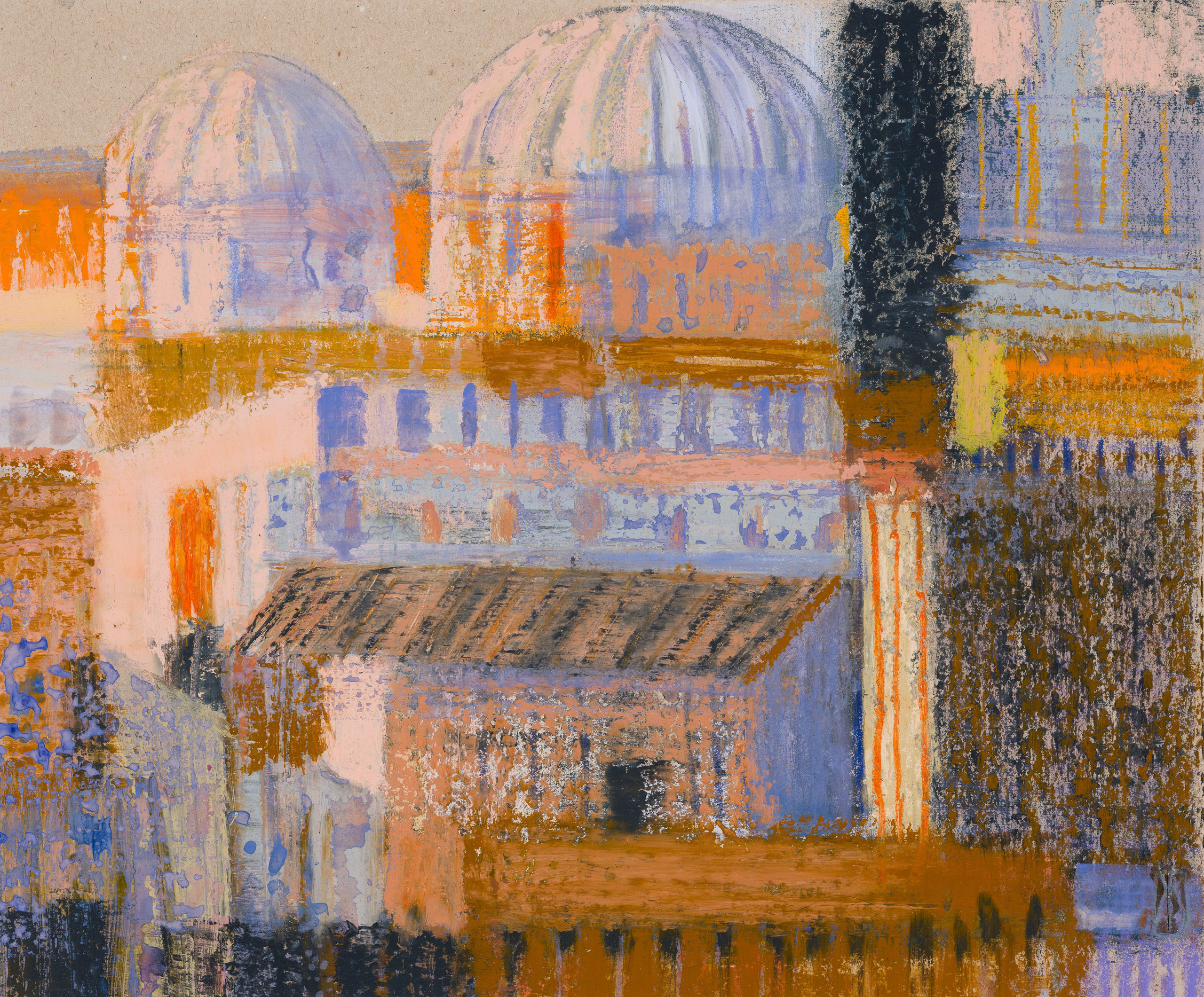 «Иерусалим II» - художник Лариса Блохина (картон, смешанная техника, 29x35 см, 2021)