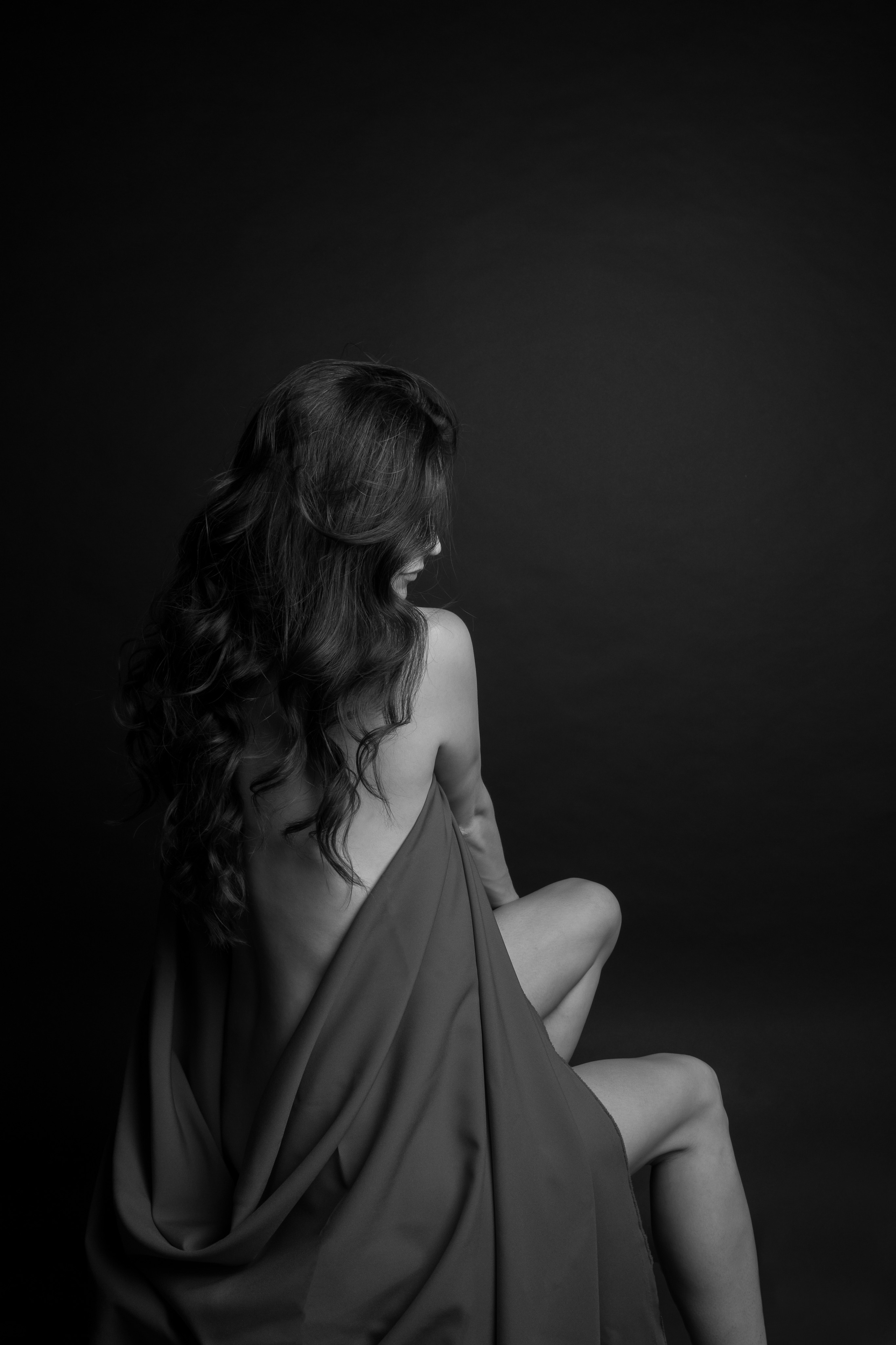 Фотосессия Маргариты в студии с тканью. Фотограф в Москве Анна Яковлева