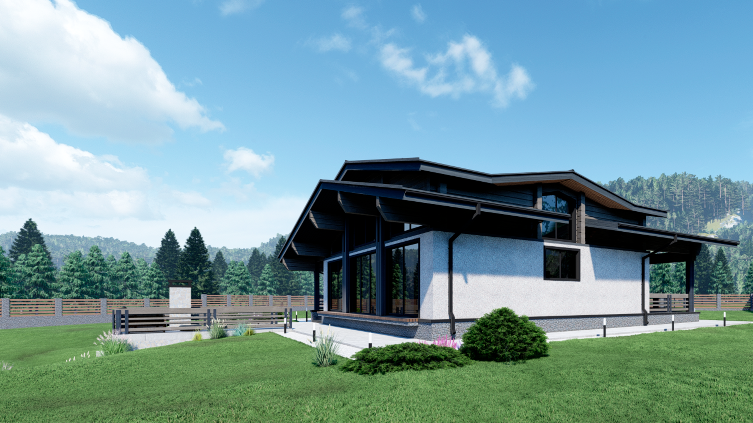 Современное шале в горах Алтая. RASEN DESIGN. Архитектурные проекты зданий, интерьеров и благоустройства