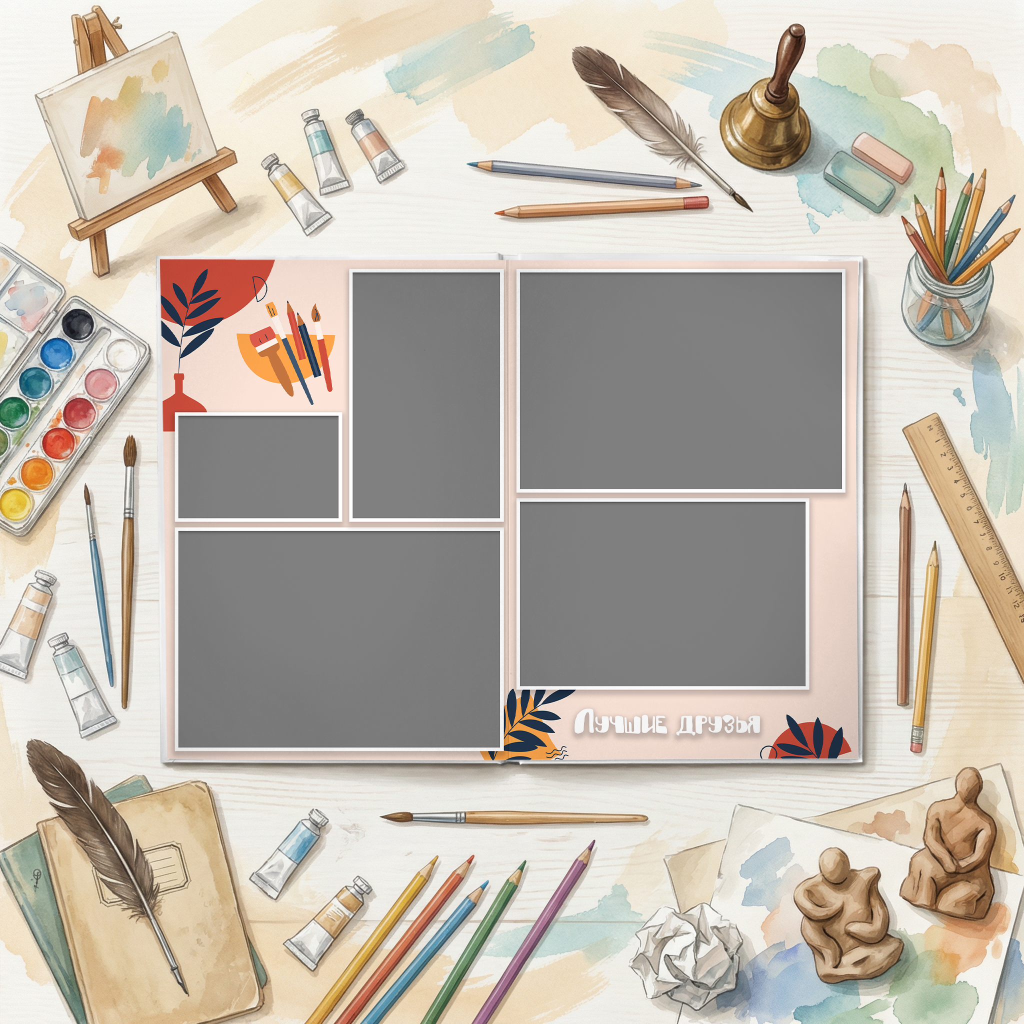 035 Paint. Дизайны, psd шаблоны школьных и выпускных альбомов и обложек