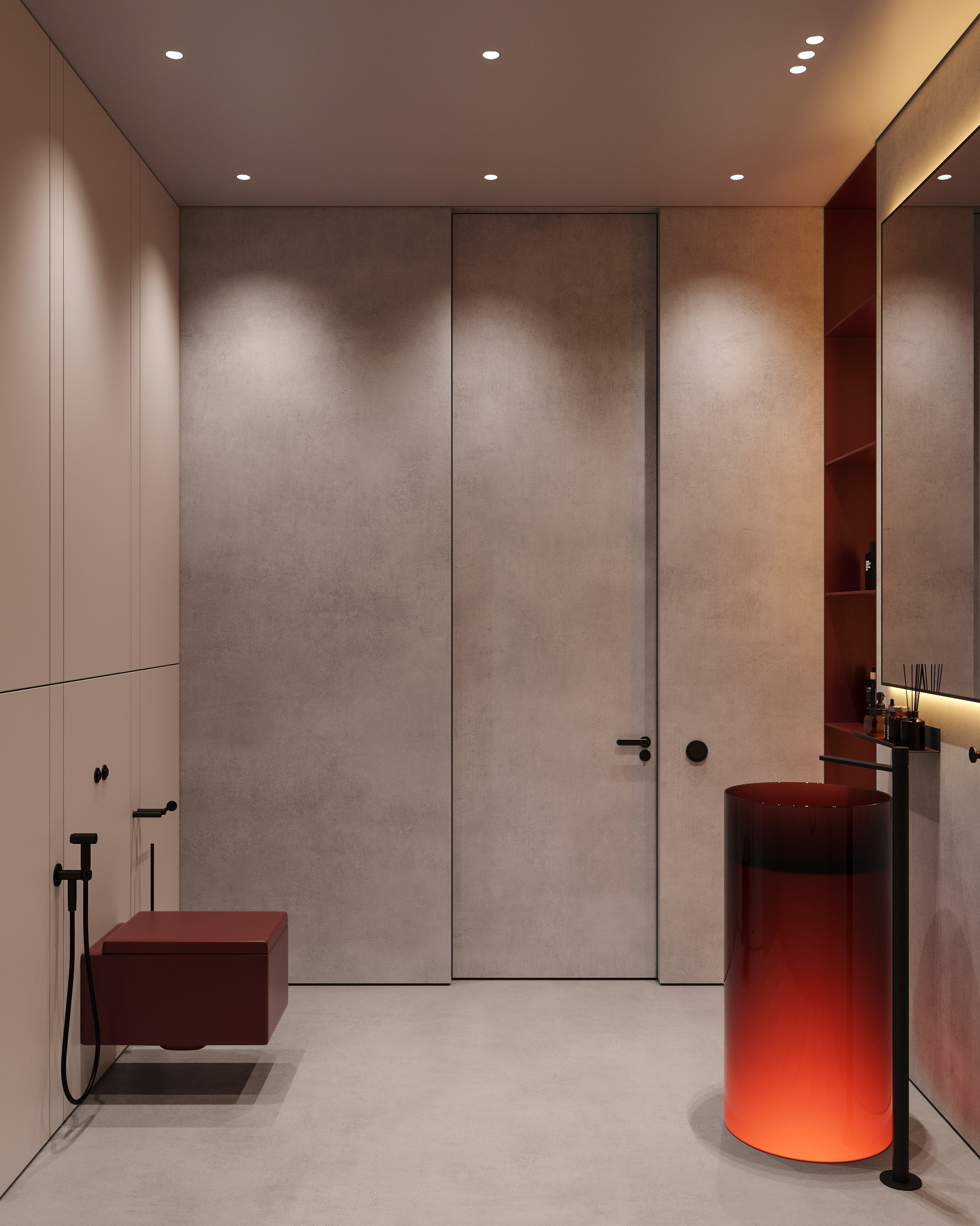 DRAMATIC RED | DESIGNER ANNE KIREEVA. Interior Visualization by Valerie Stetyukevich