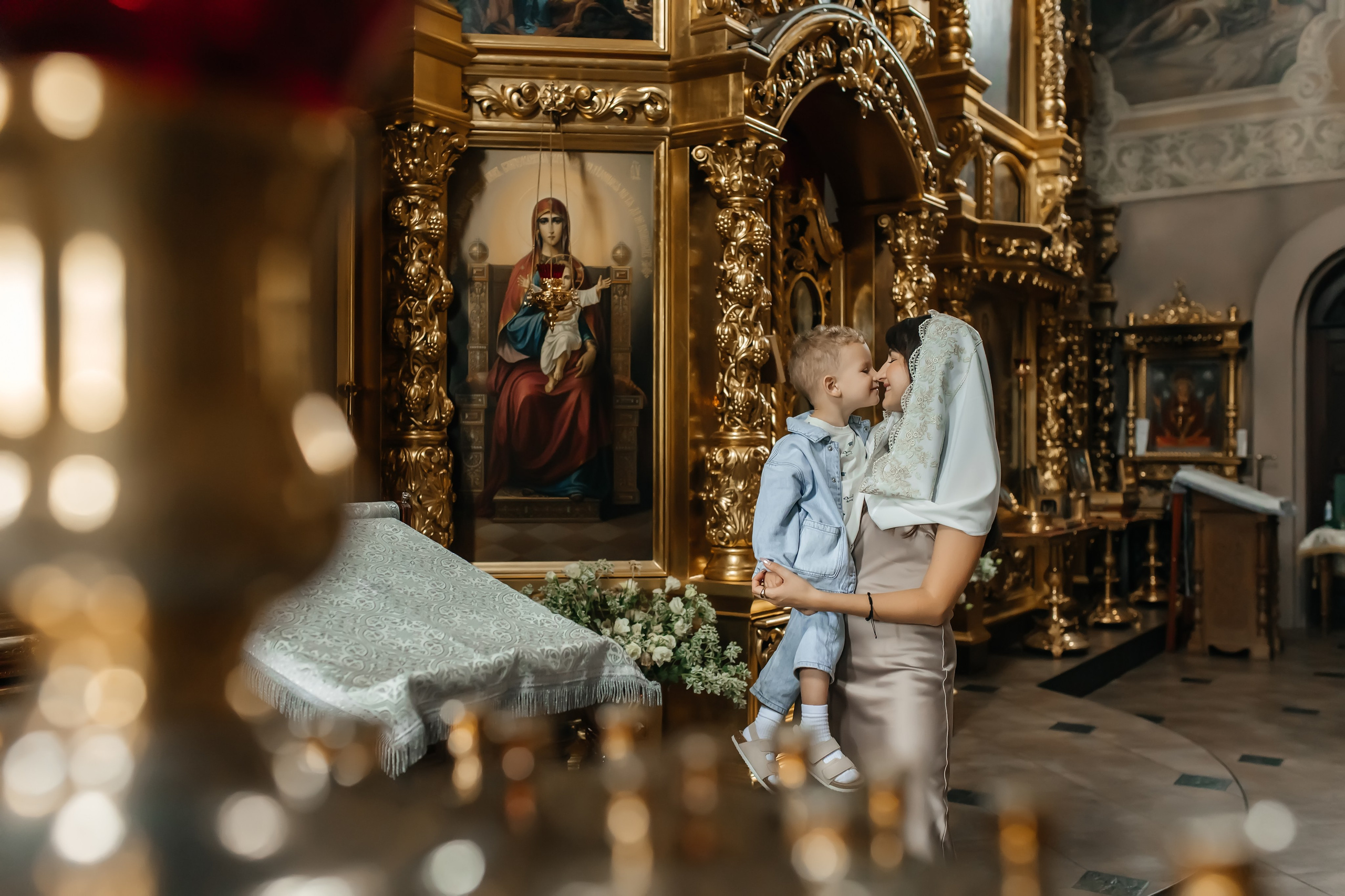 Крещение Гордея в Храме Уара в Вешках. Фотограф на крещение и венчание Москва  Надежда Баланина