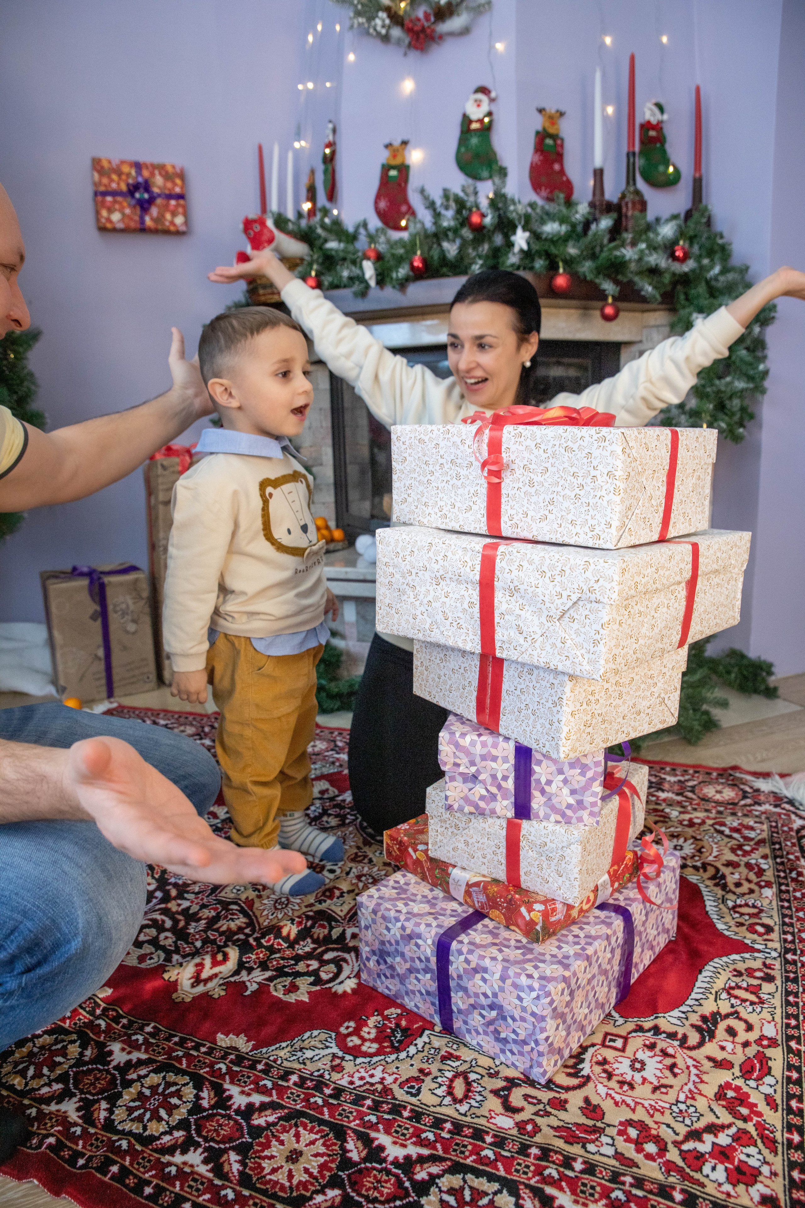 Новогодняя. Дёма и родители. Фотограф Лапочкина Татьяна