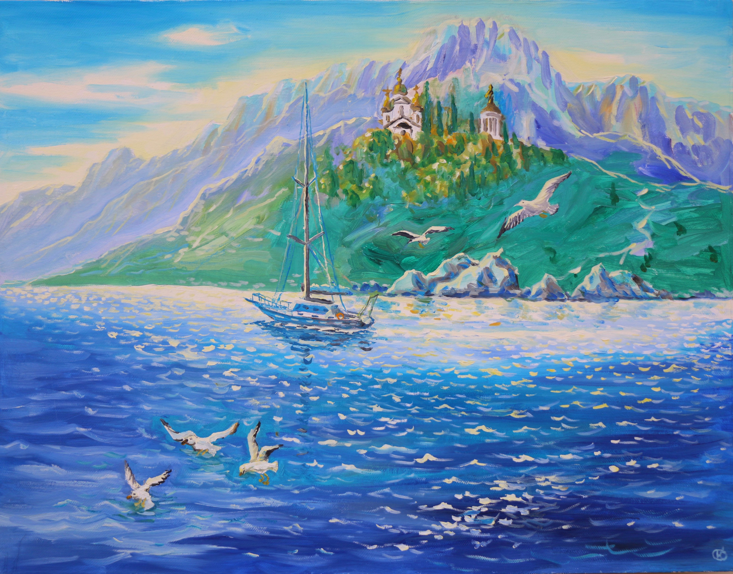 Крымский пейзаж. Продажа картин маслом на холсте в г. Ялта