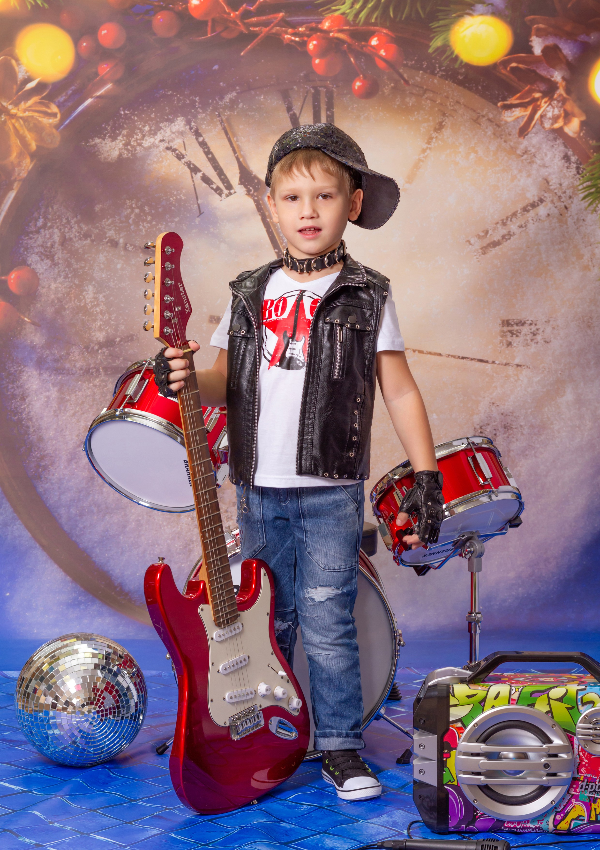 Фотосессия «Новогодняя Рок-Звезда» 2019 год. Фотограф в детский сад Елена Колчева Новокузнецк