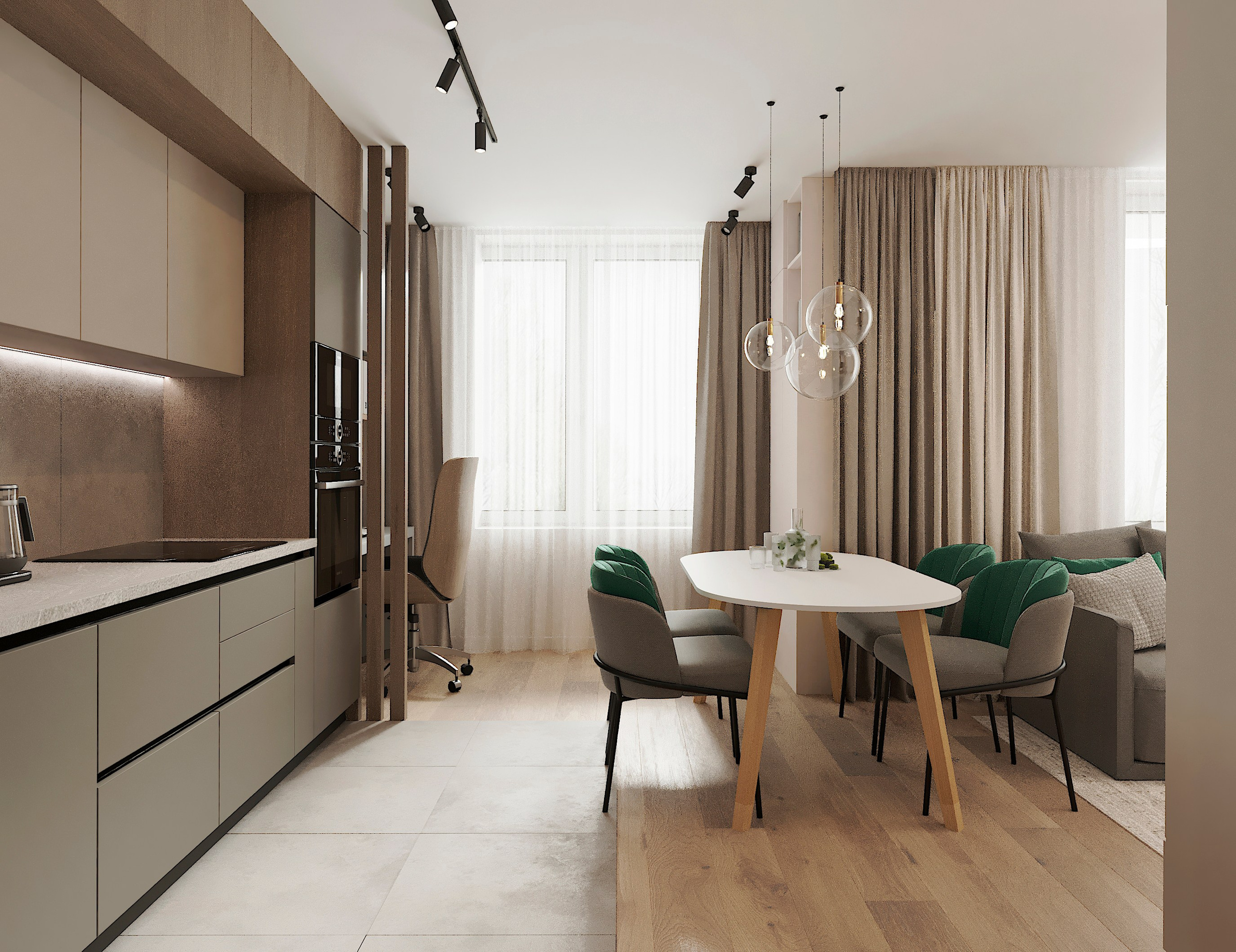 Современный интерьер с акцентами. Lina architector | Дизайн интерьера