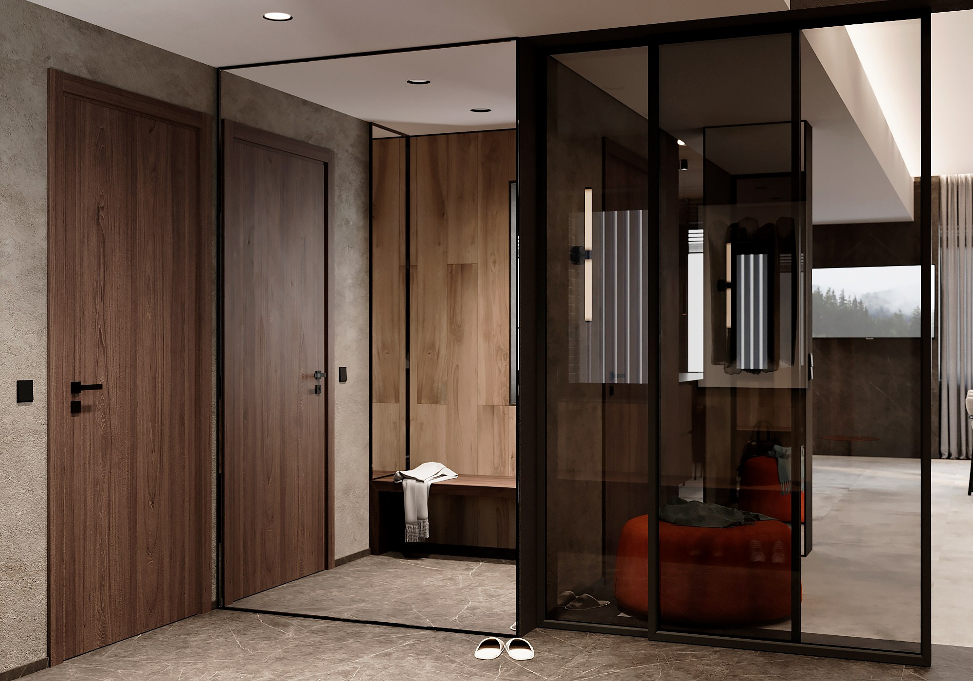 Прихожая (1 этаж). 3D-дизайнер Кристина Пуляевская