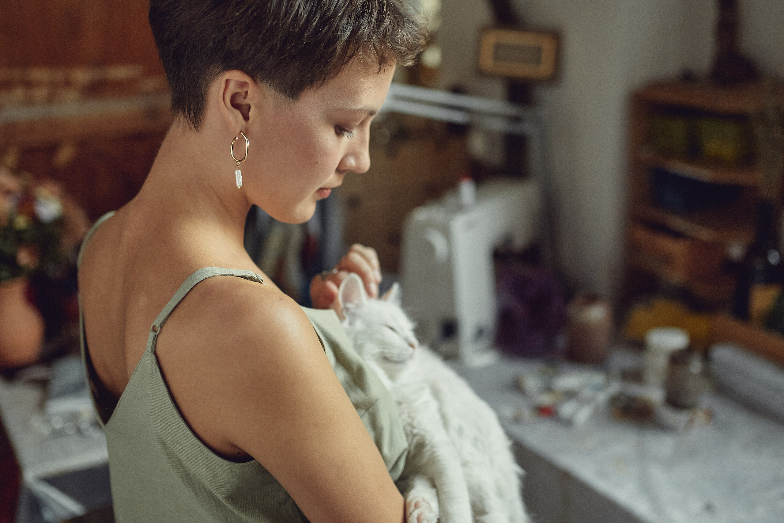 Съёмка в мастерской художника Лиды Железняк