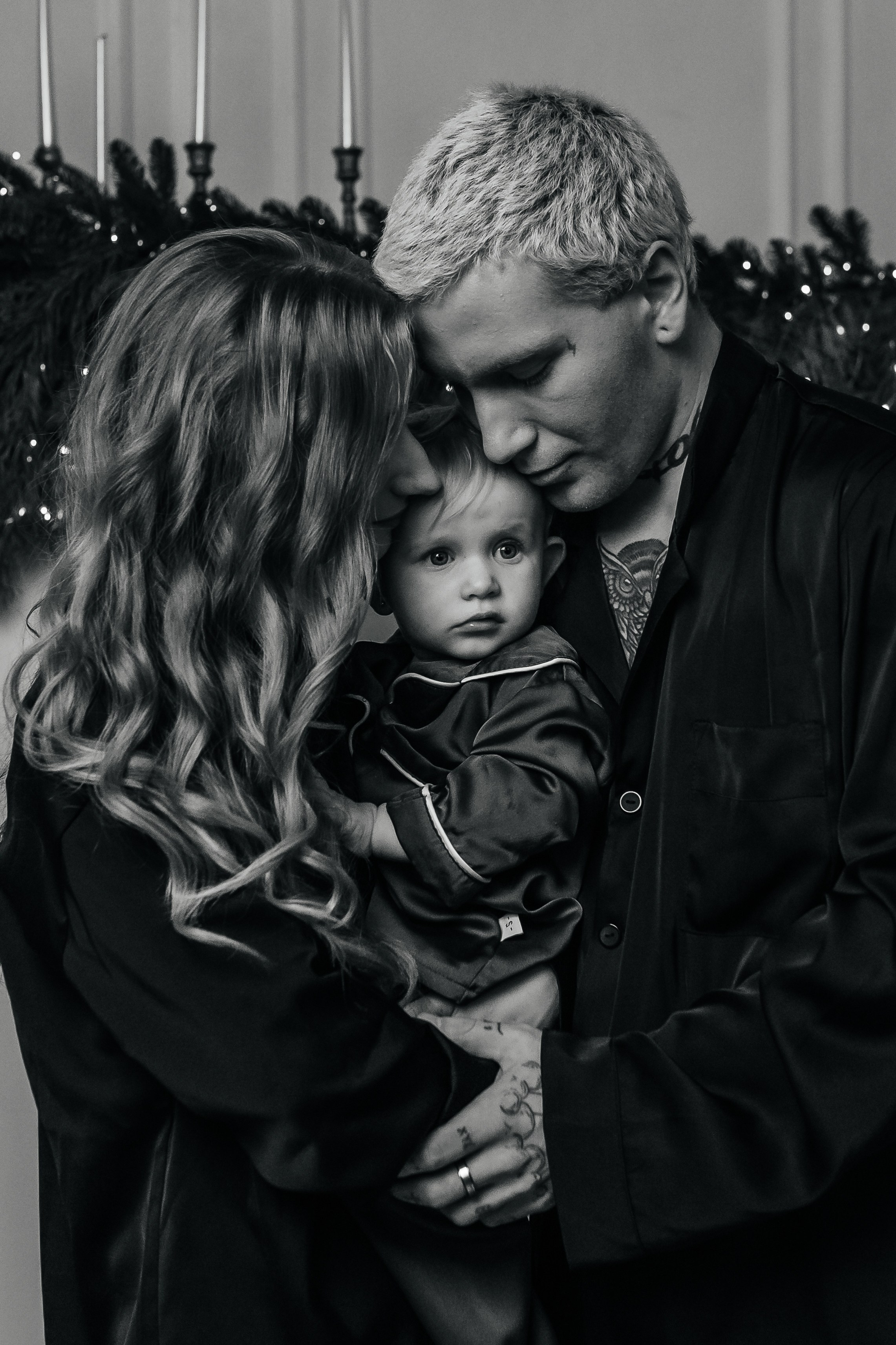 Мама, папа, дочь (атласные пижамы). Фотограф в Дзержинске Наташа Баева