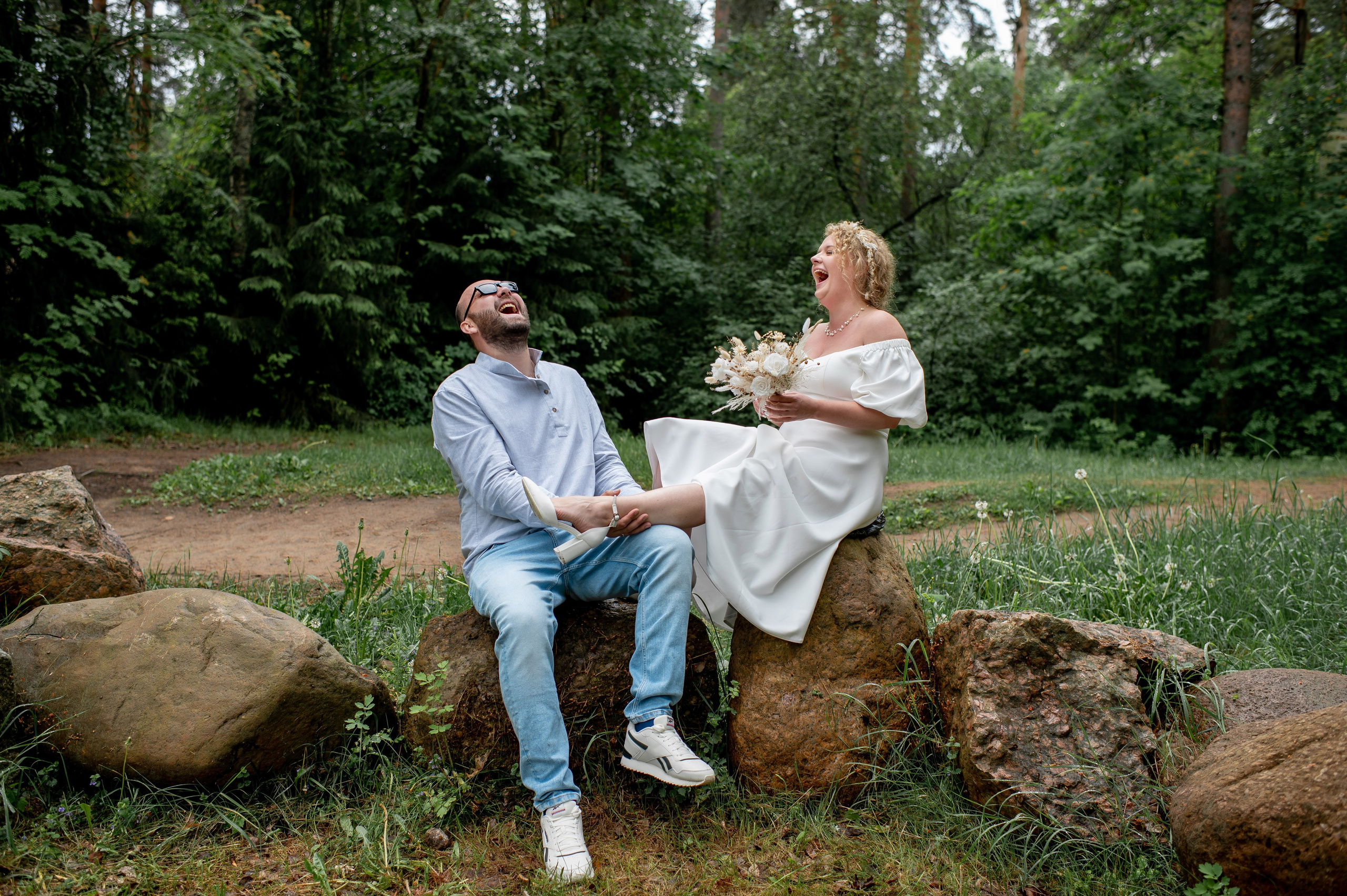 Станислав и Анастасия (нестандартная свадебная фотосессия в лесу и на Финском заливе). Портретный, семейный и свадебный фотограф в Санкт-Петербурге и в Пушкине Ширяев Денис