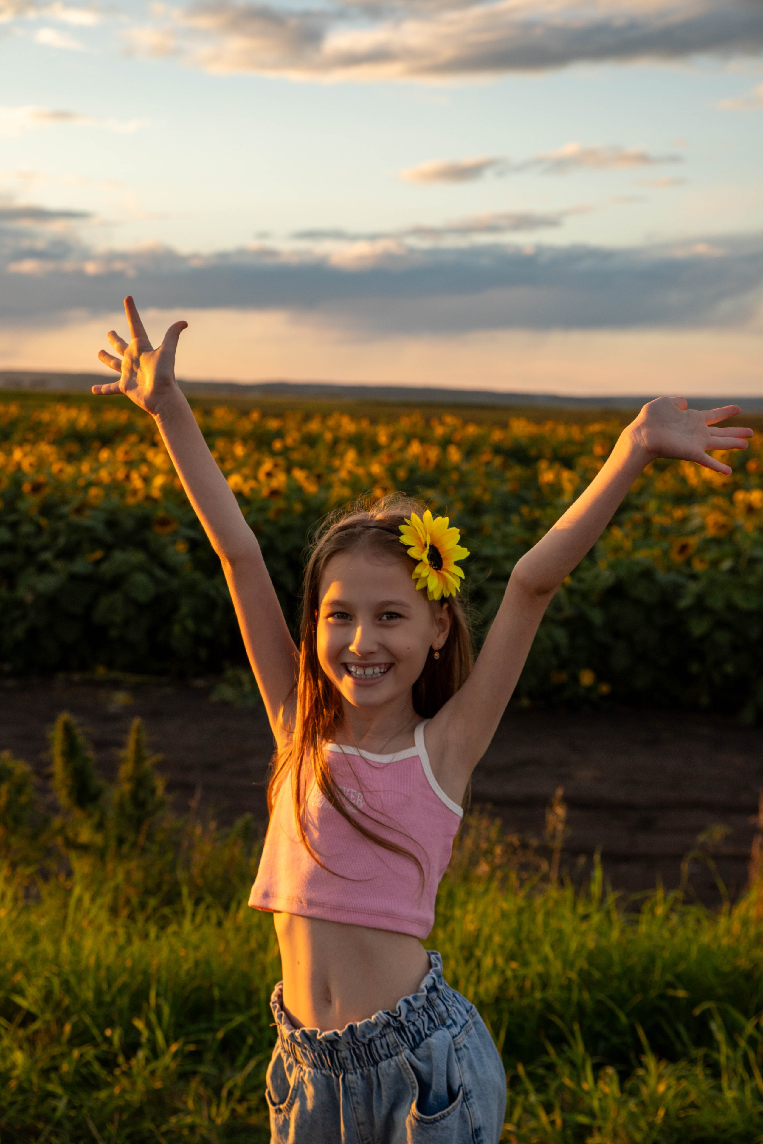 Фотосет в подсолнухах. Алена и Арина. Фотограф Лапочкина Татьяна