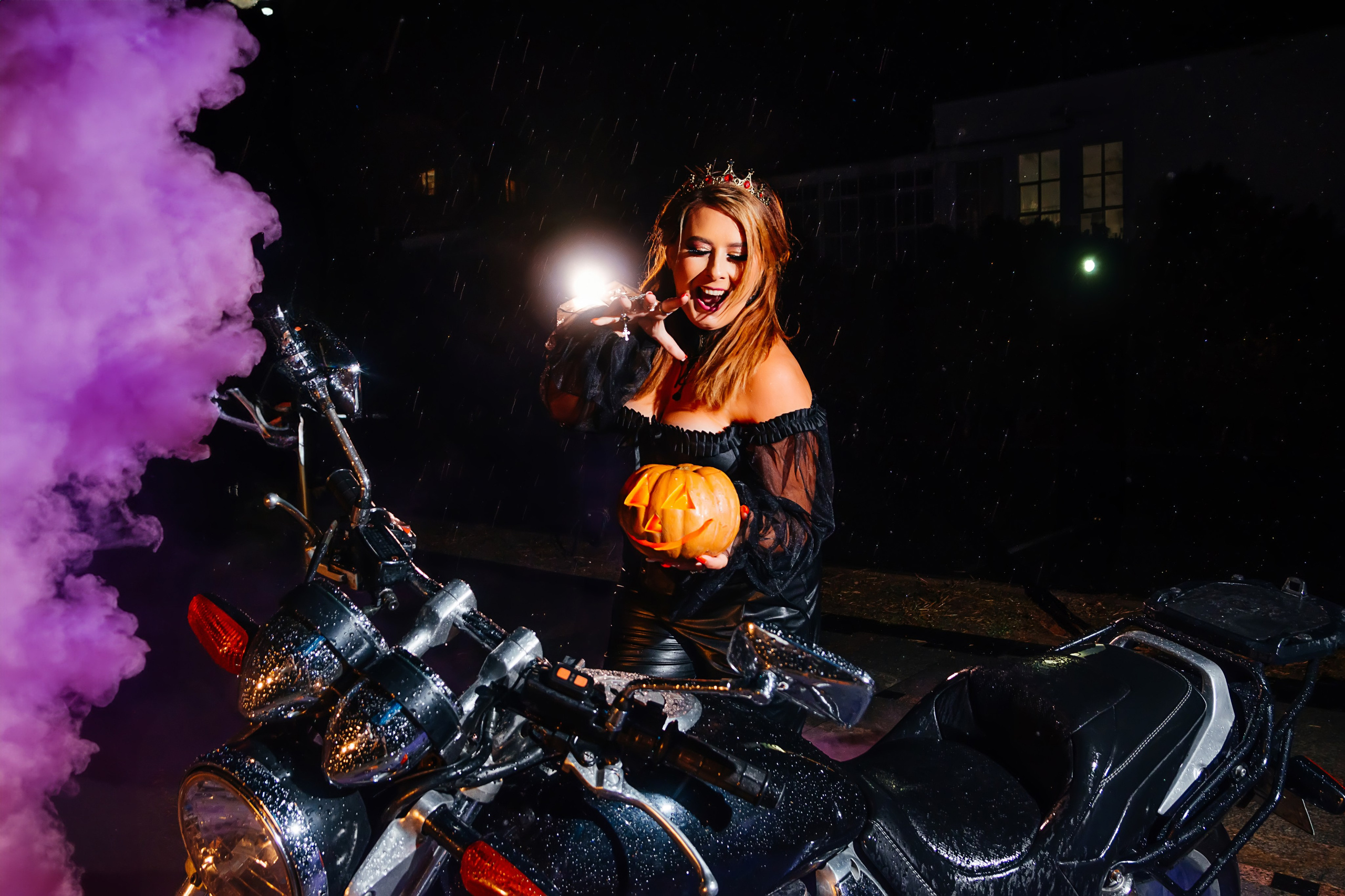 Хэллоуин на мотоцикле. Репортажный и портретный фотограф Анапа Екатерина Волкова