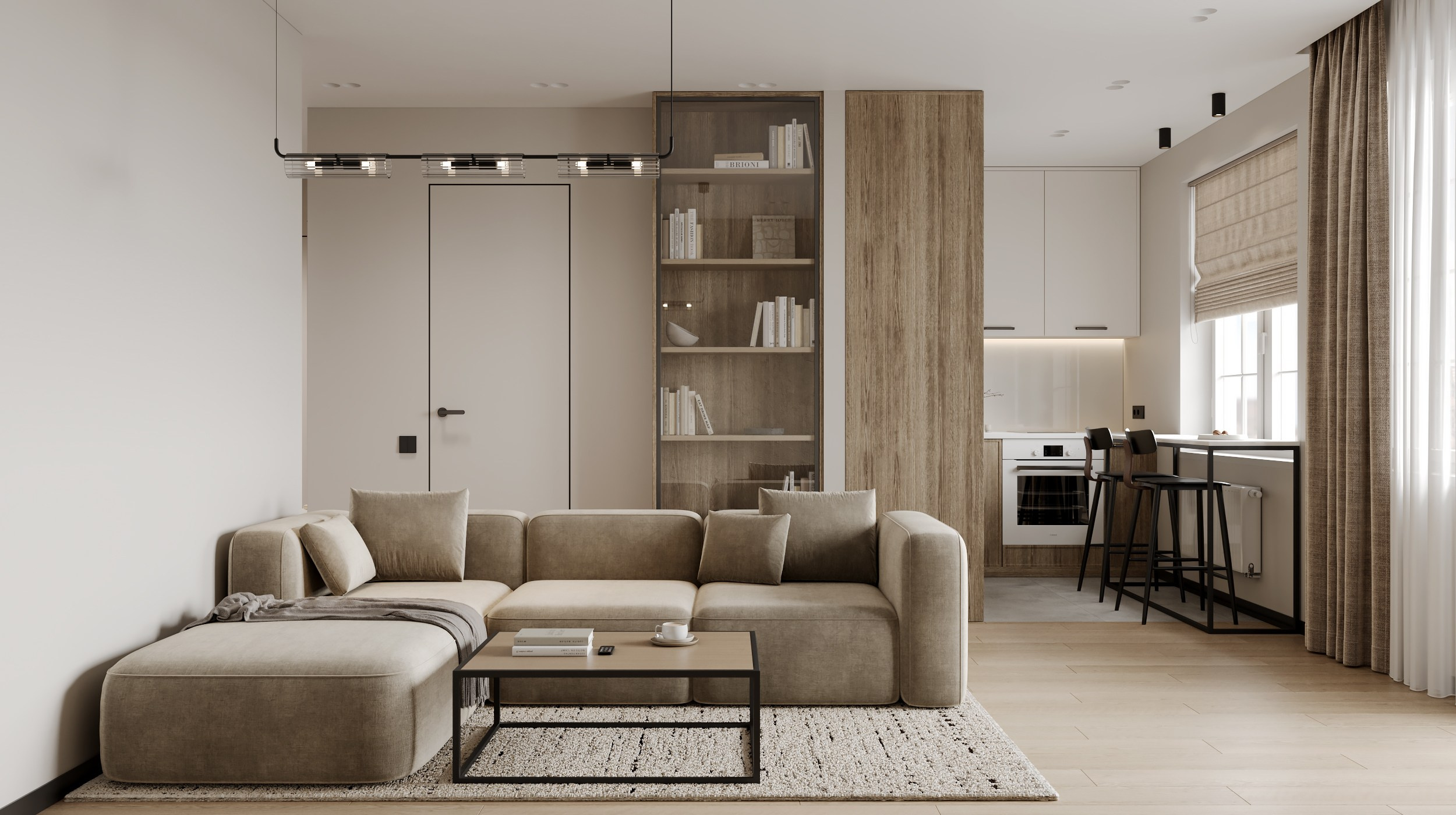 Modern beige. Дизайн интерьера | 3D визуализация | Миланская Марина