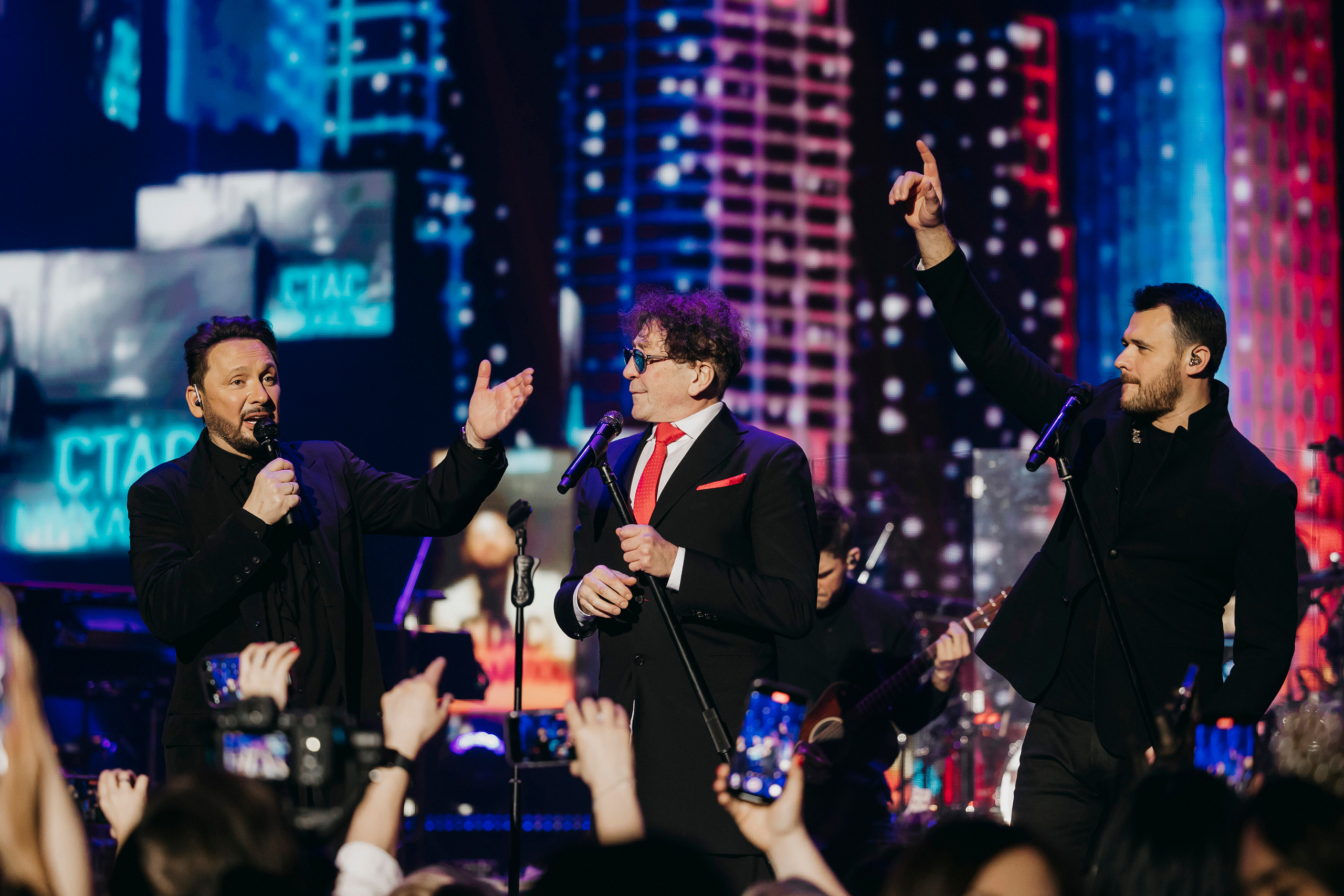 Стас Михайлов, Григорий Лепс и Эмин  на праздничном концерте «Я нравлюсь женщинам» в Crocus City Hall
