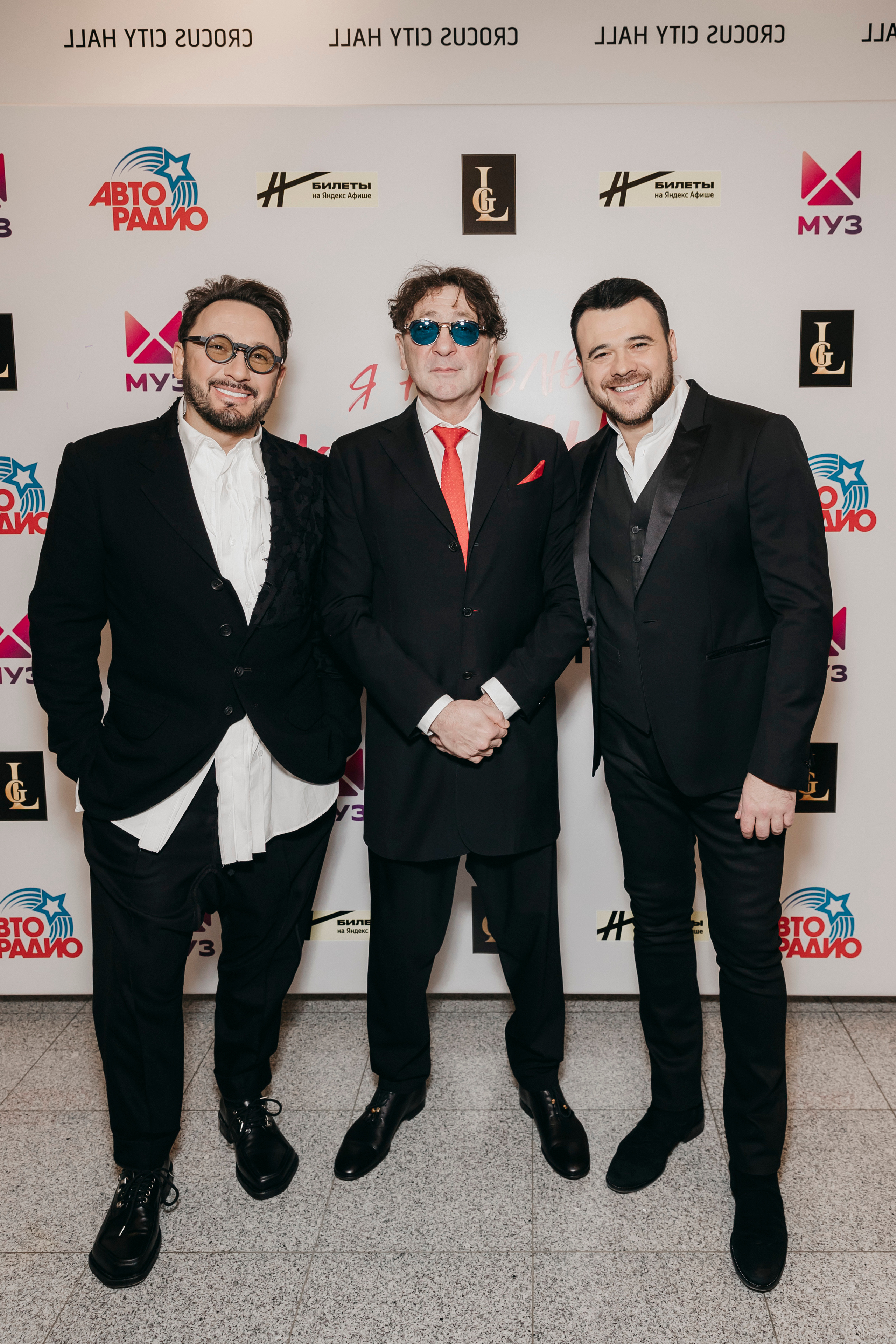 Стас Михайлов, Григорий Лепс и Эмин перед выходом на сцену в Crocus City Hall