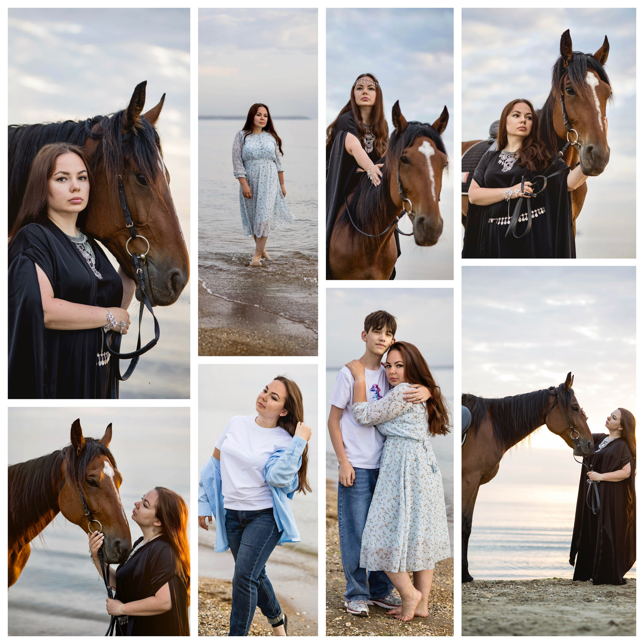 Конная фотосессия на море. Фотограф Дагестан | Лошади | Этноплатья | Туры