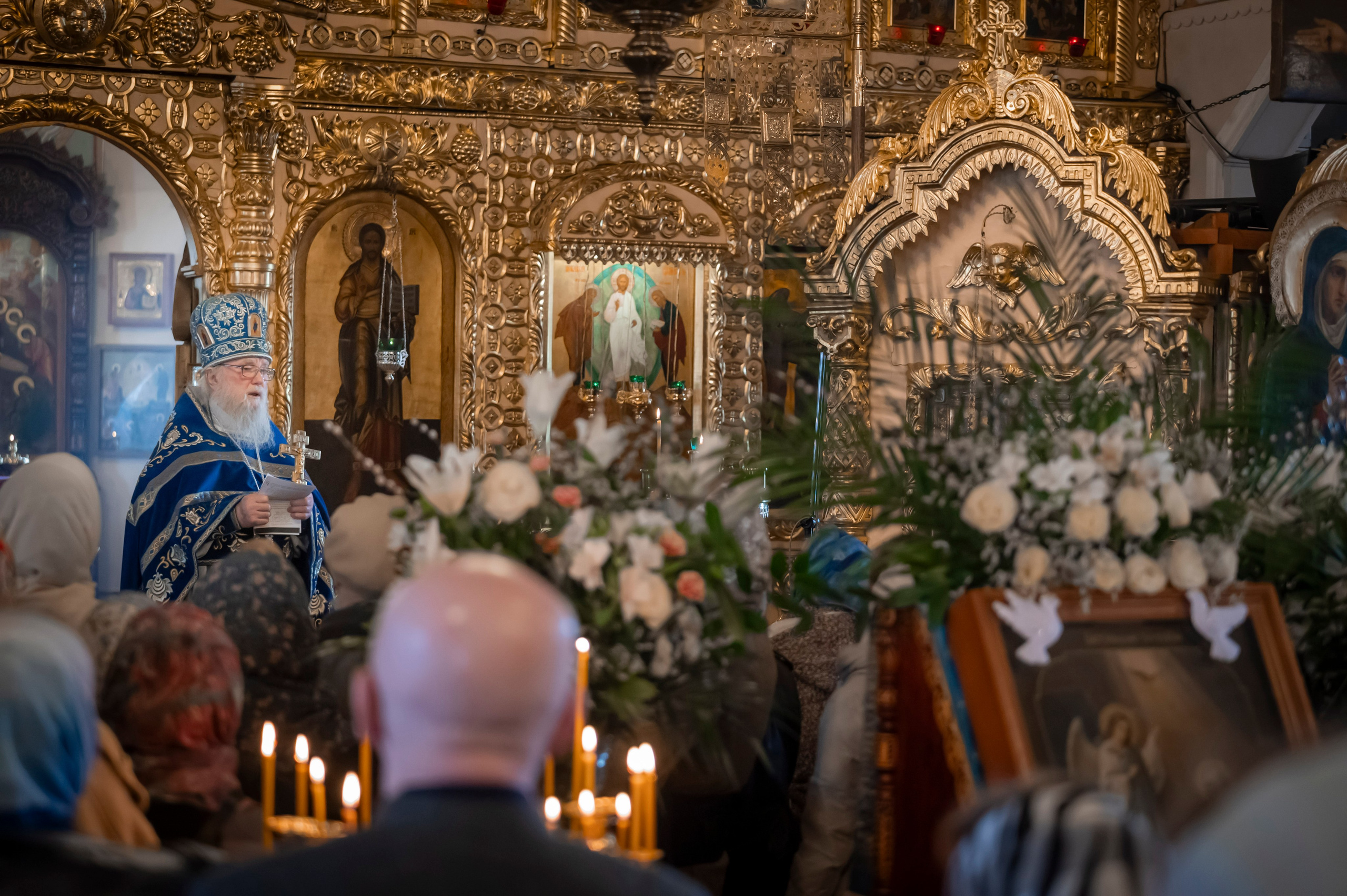 Богородский храм. Благовещение. Божественная Литургия. Антон и Татьяна Денисенко — В храме