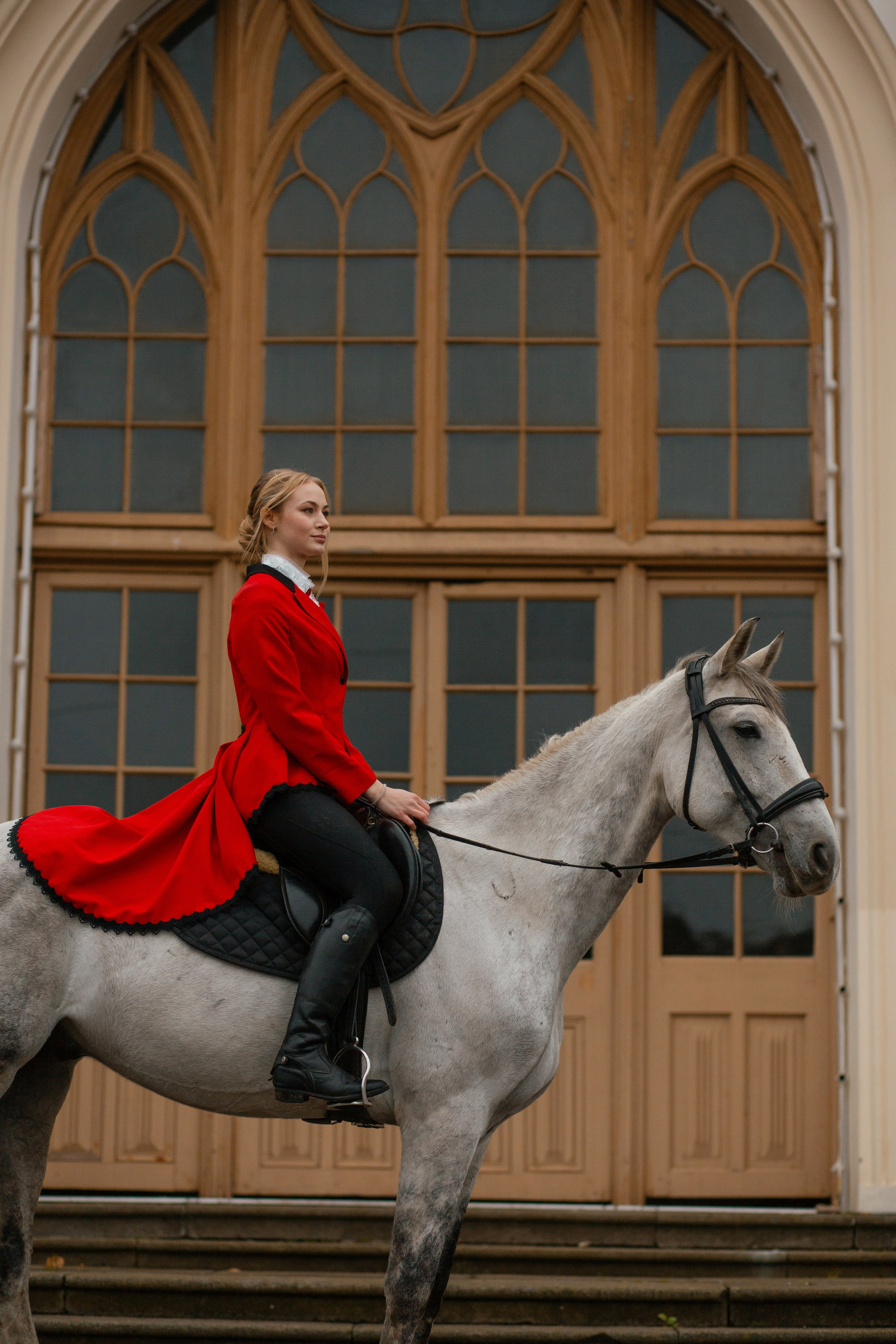 Настя и орловский рысак Павел