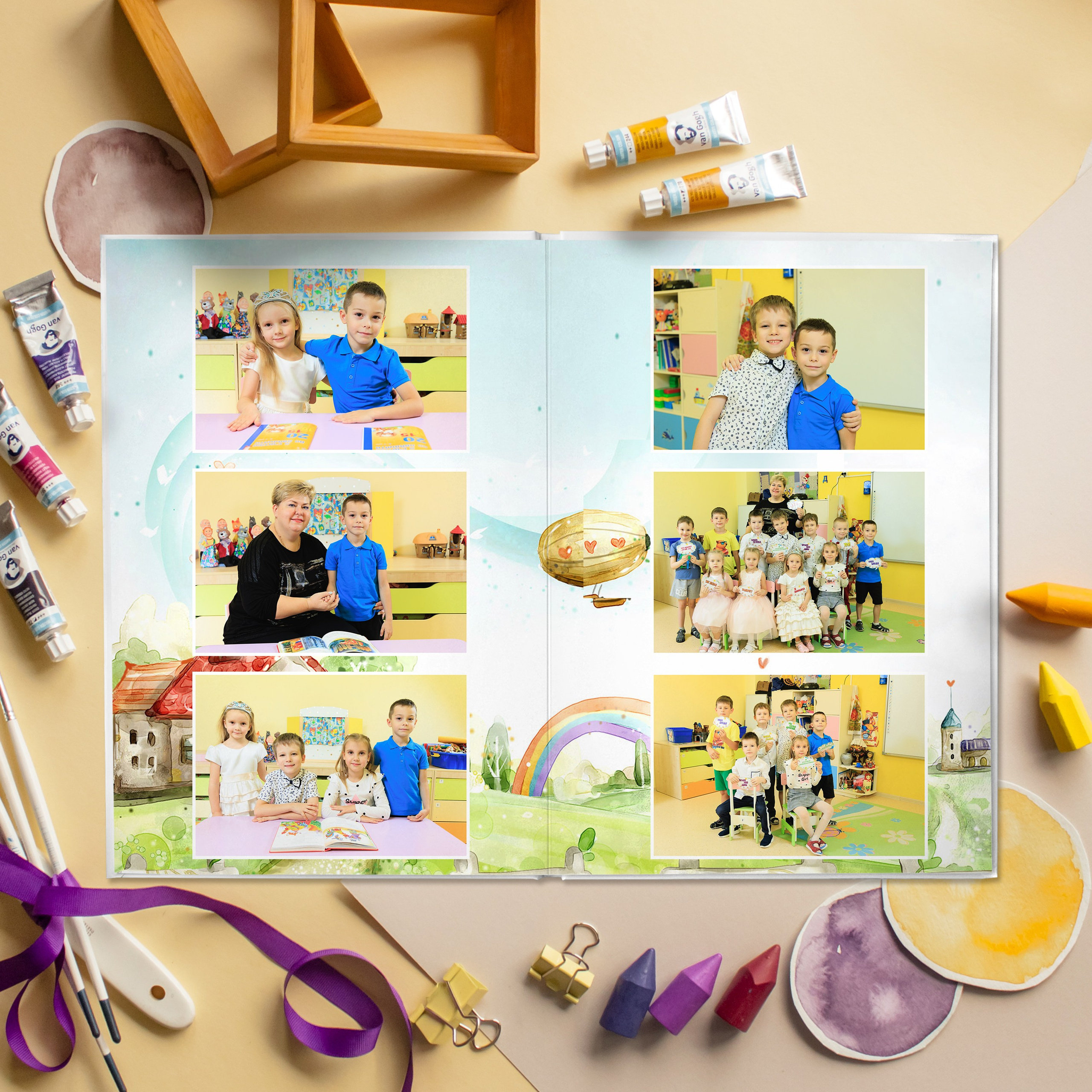 СТАНДАРТ 4 разворота. Выпускные альбомы для детского сада и школы в Москве