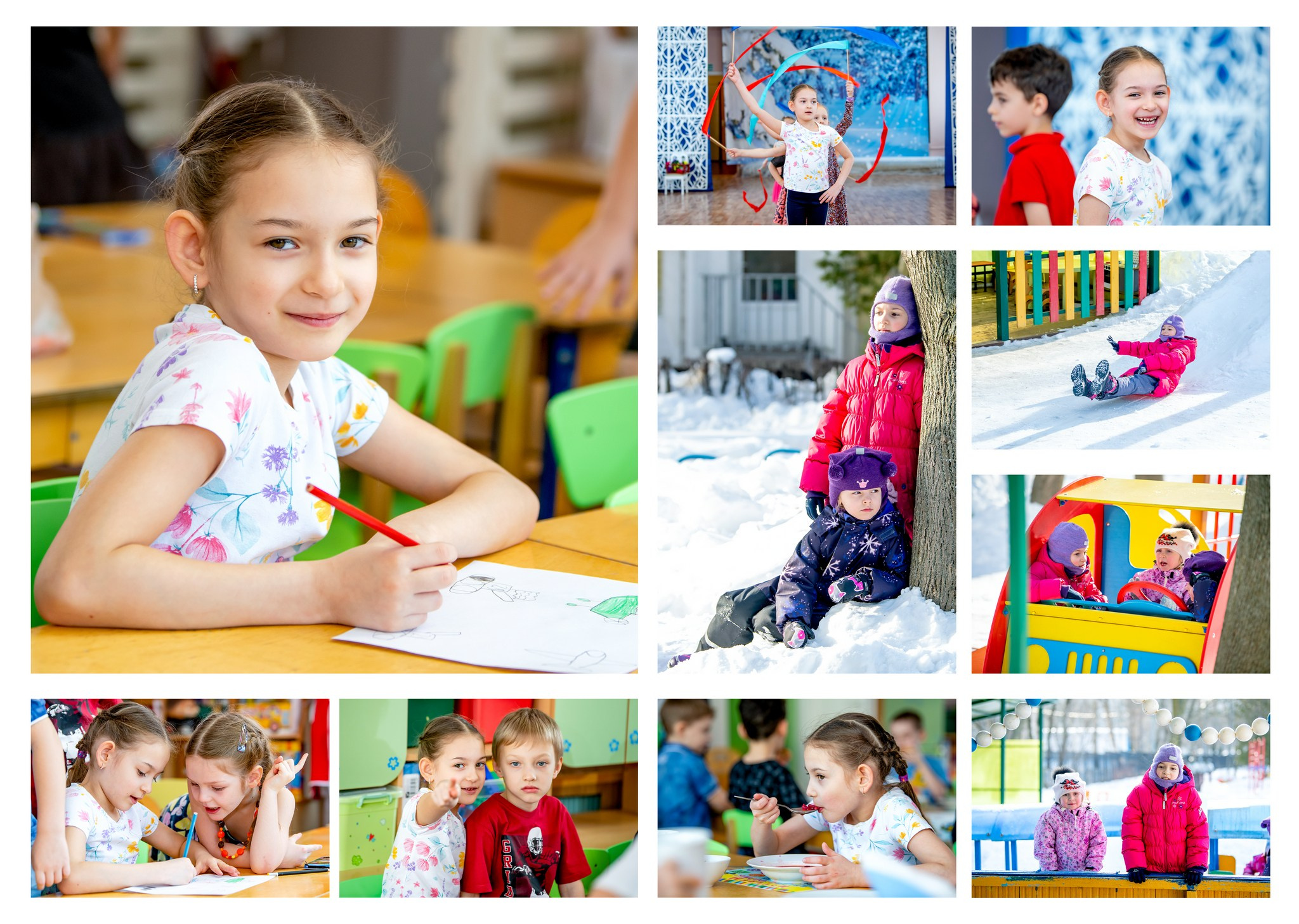 Альбом Стандарт А4 5 разворотов для детского сада. Профессиональная репортажная фотосъёмка, создание выпускных альбомов