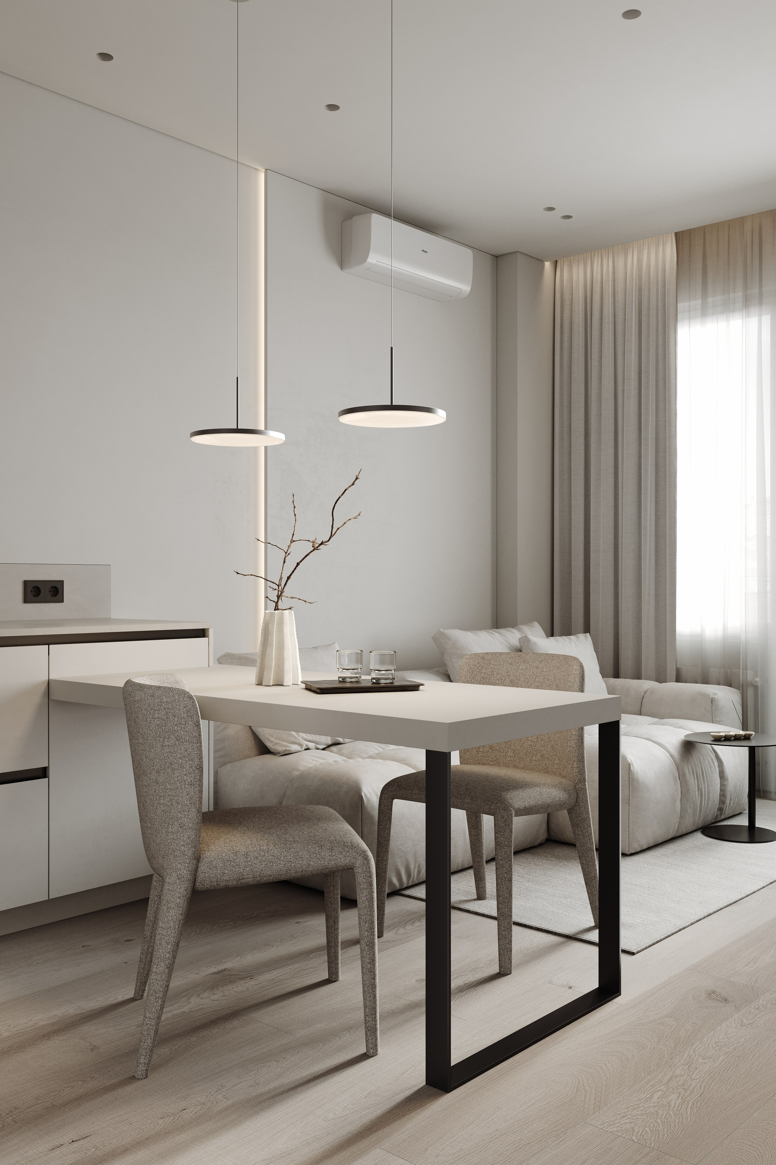 «Manhattan» | Kitchen & Living room. Середа Юлия | Визуализация