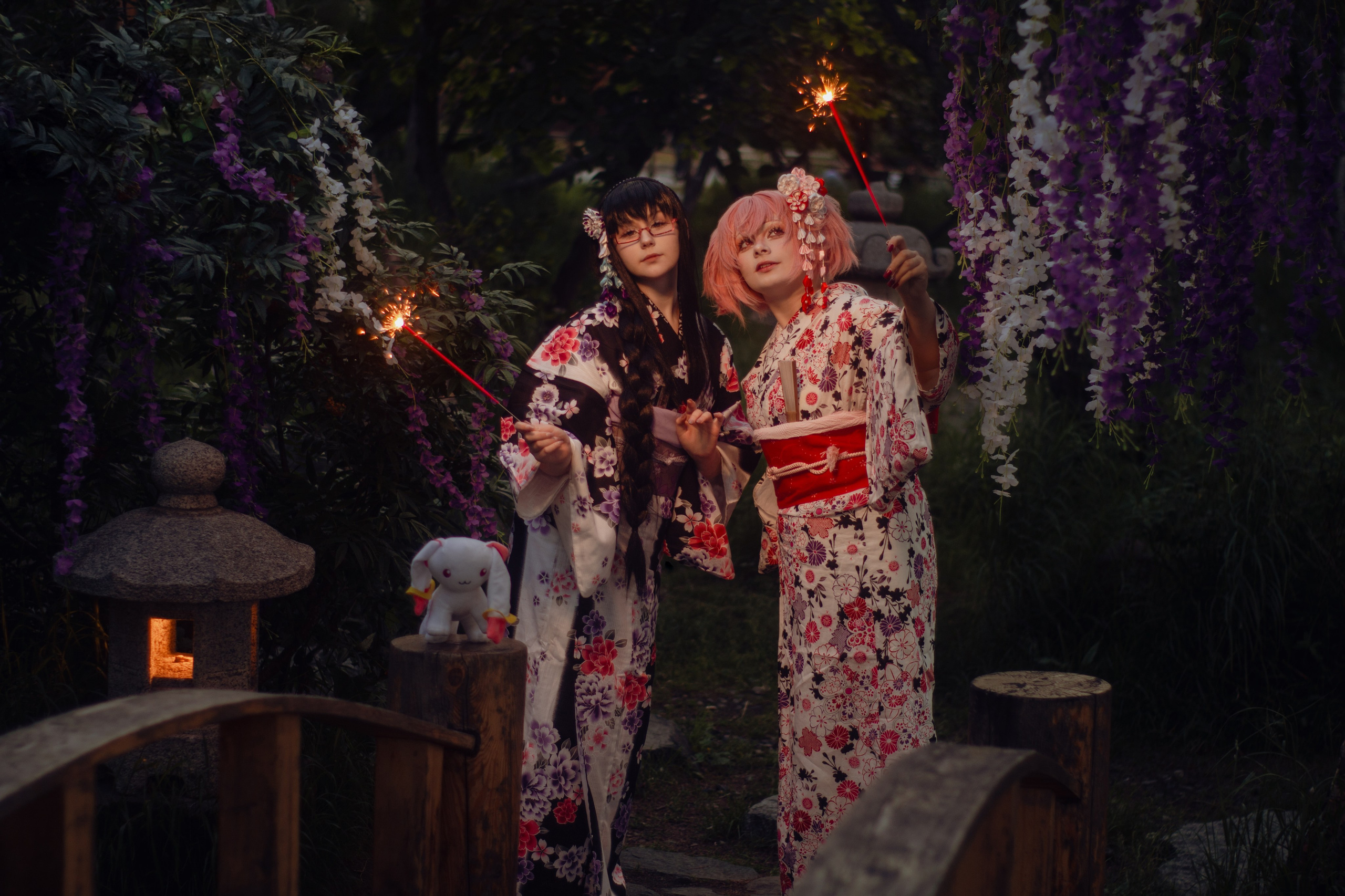 Madoka Kaname & Homura Akemi (Mahou Shojo Madoka Magica, Kimono AU), Магадан 2025. Фотограф NotSilver